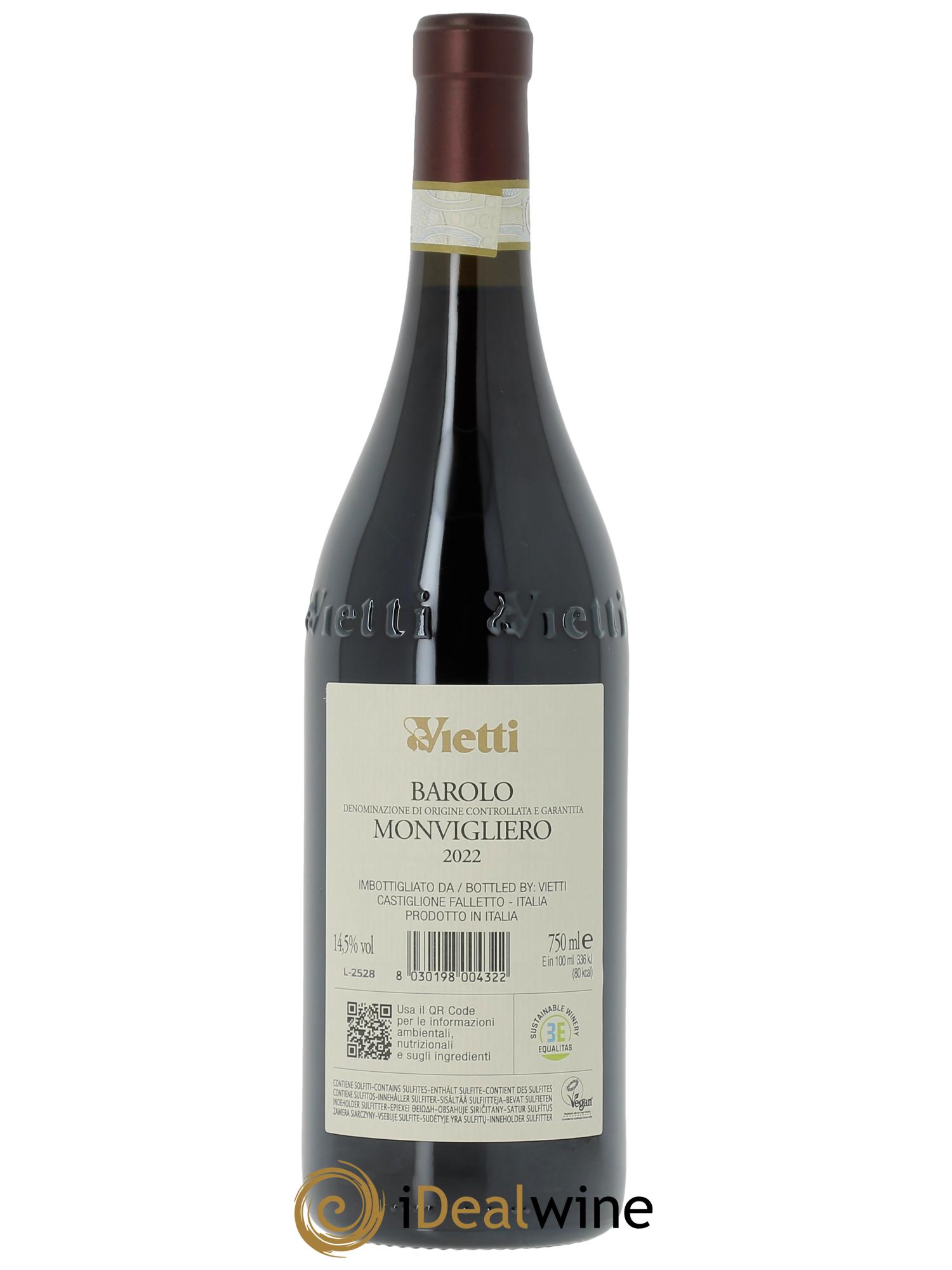 Barolo DOCG Monvigliero Vietti 2022 - Lot of 1 bottle - 1