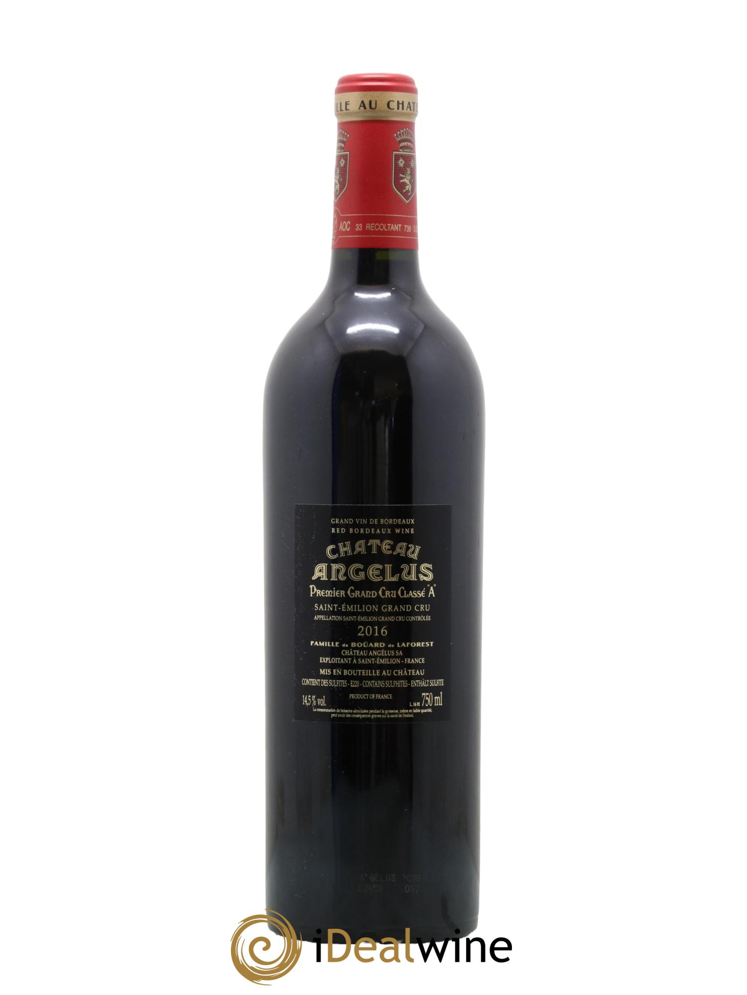 Château Angélus 1er Grand Cru Classé A 2016 - Lot de 1 bouteille - 2