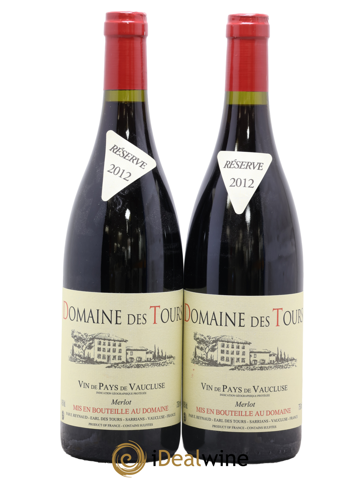 Vaucluse Domaine des Tours Merlot Emmanuel Reynaud 2012 - Lot de 2 bouteilles - 0