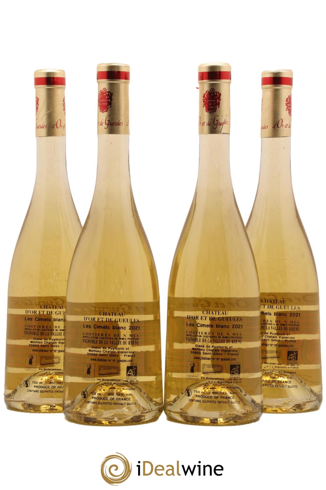 Costières de Nîmes Les Cimels Chateau d Or et de Gueules 2021 - Lot de 4 bouteilles - 1
