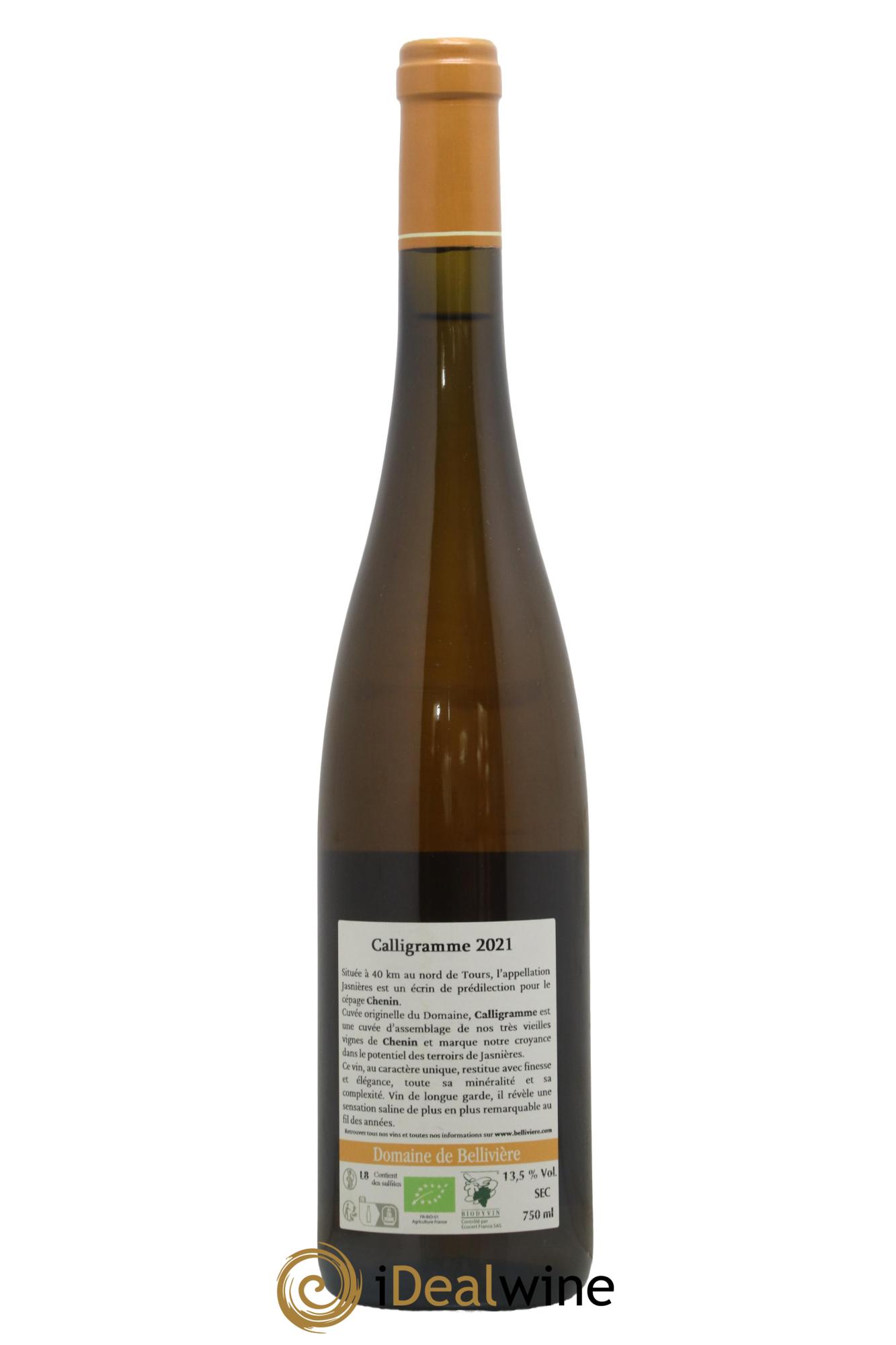 Jasnières Calligramme Domaine de Bellivière 2021 - Posten von 1 Flasche - 1
