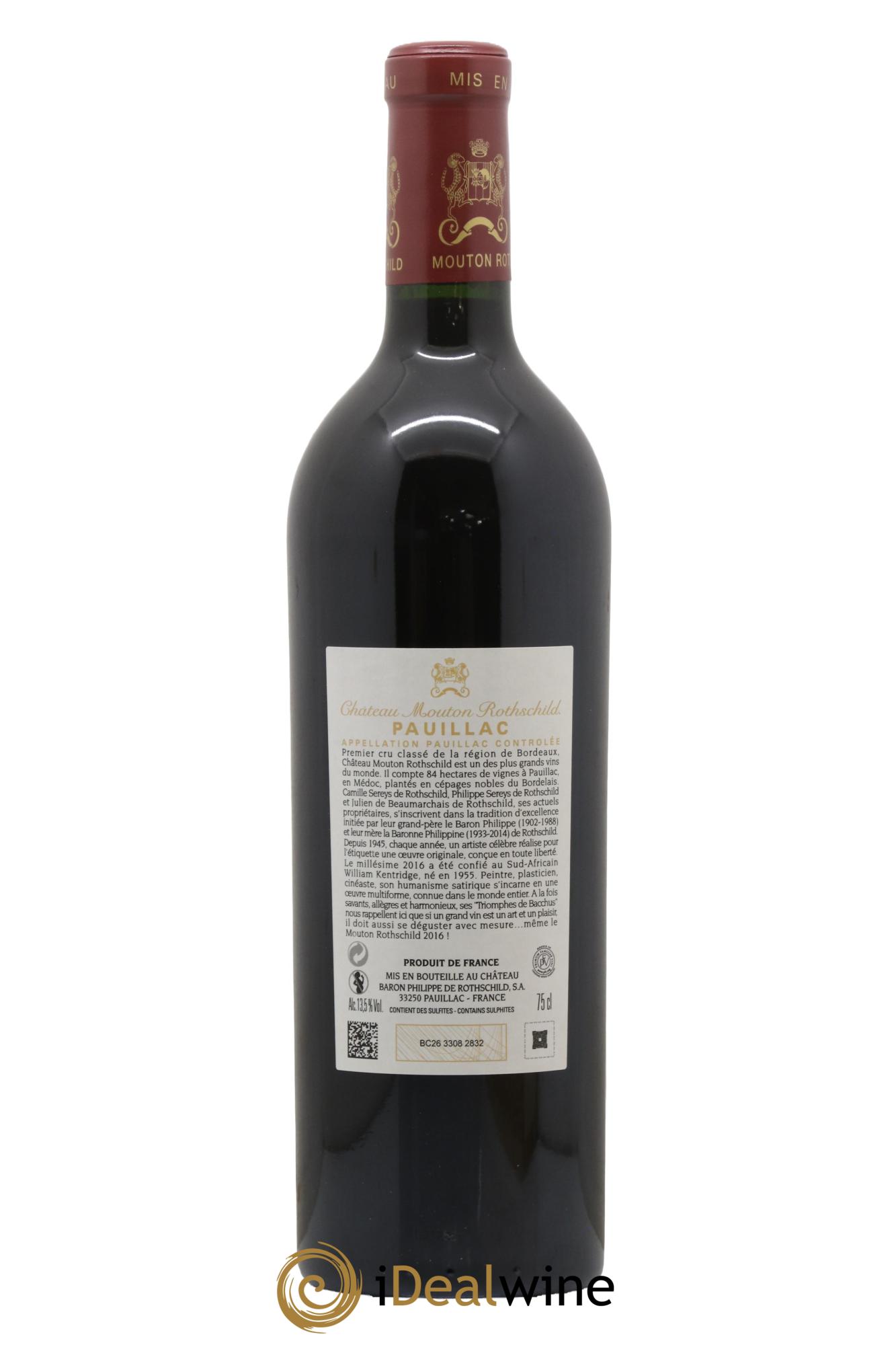 Château Mouton Rothschild 1er Grand Cru Classé 2016 - Lot de 1 bouteille - 2