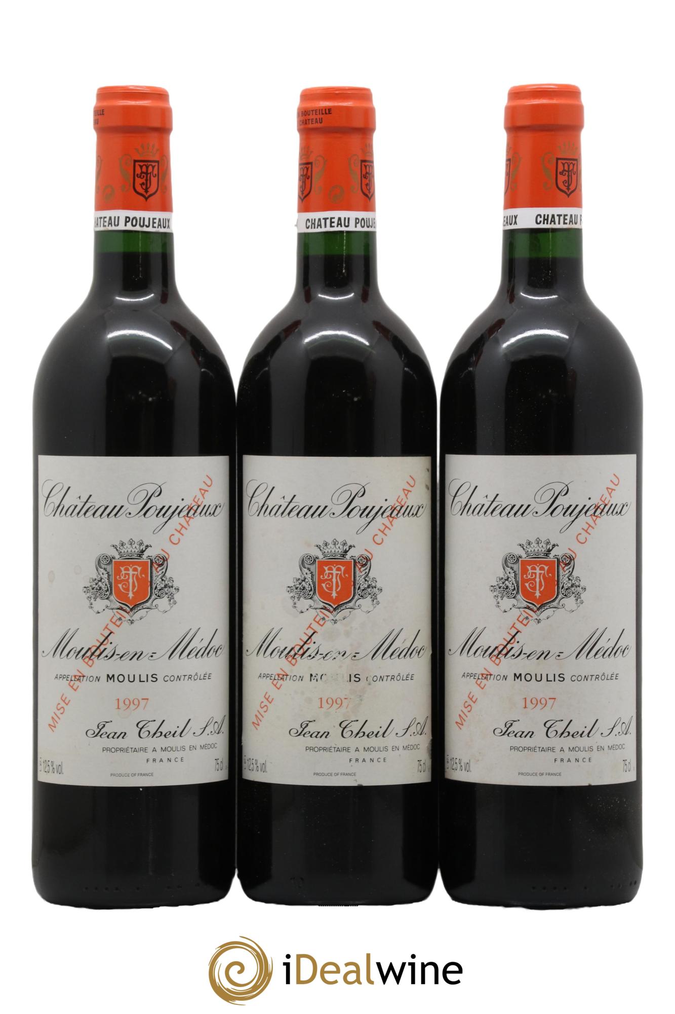 Château Poujeaux 1997 - Lot de 3 bouteilles - 0