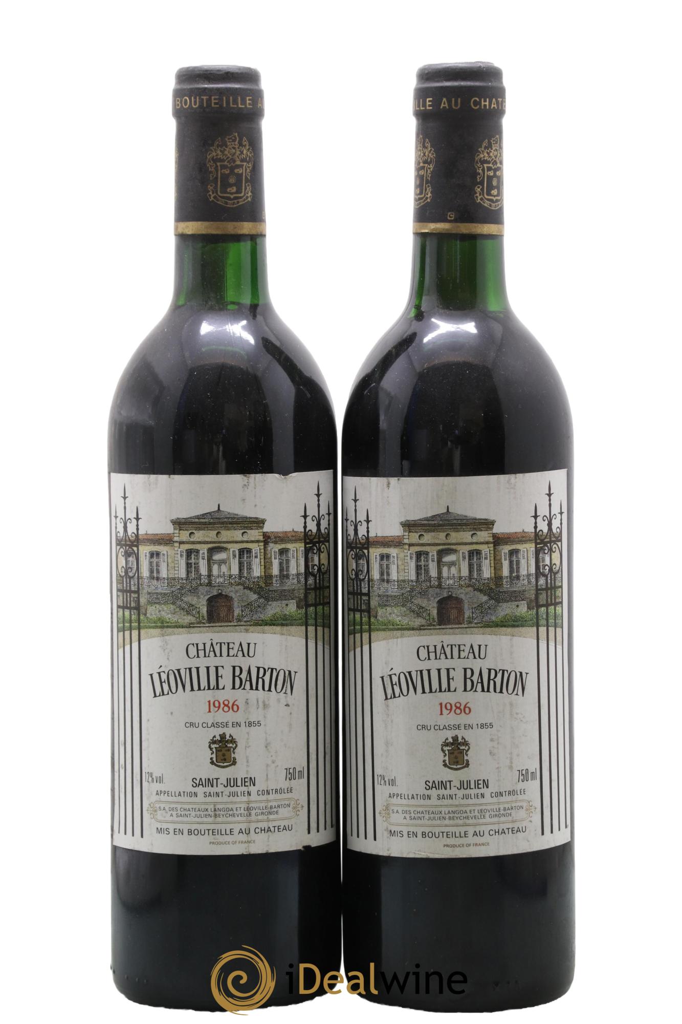Château Léoville Barton 2ème Grand Cru Classé 1986 - Lot de 2 bouteilles - 0