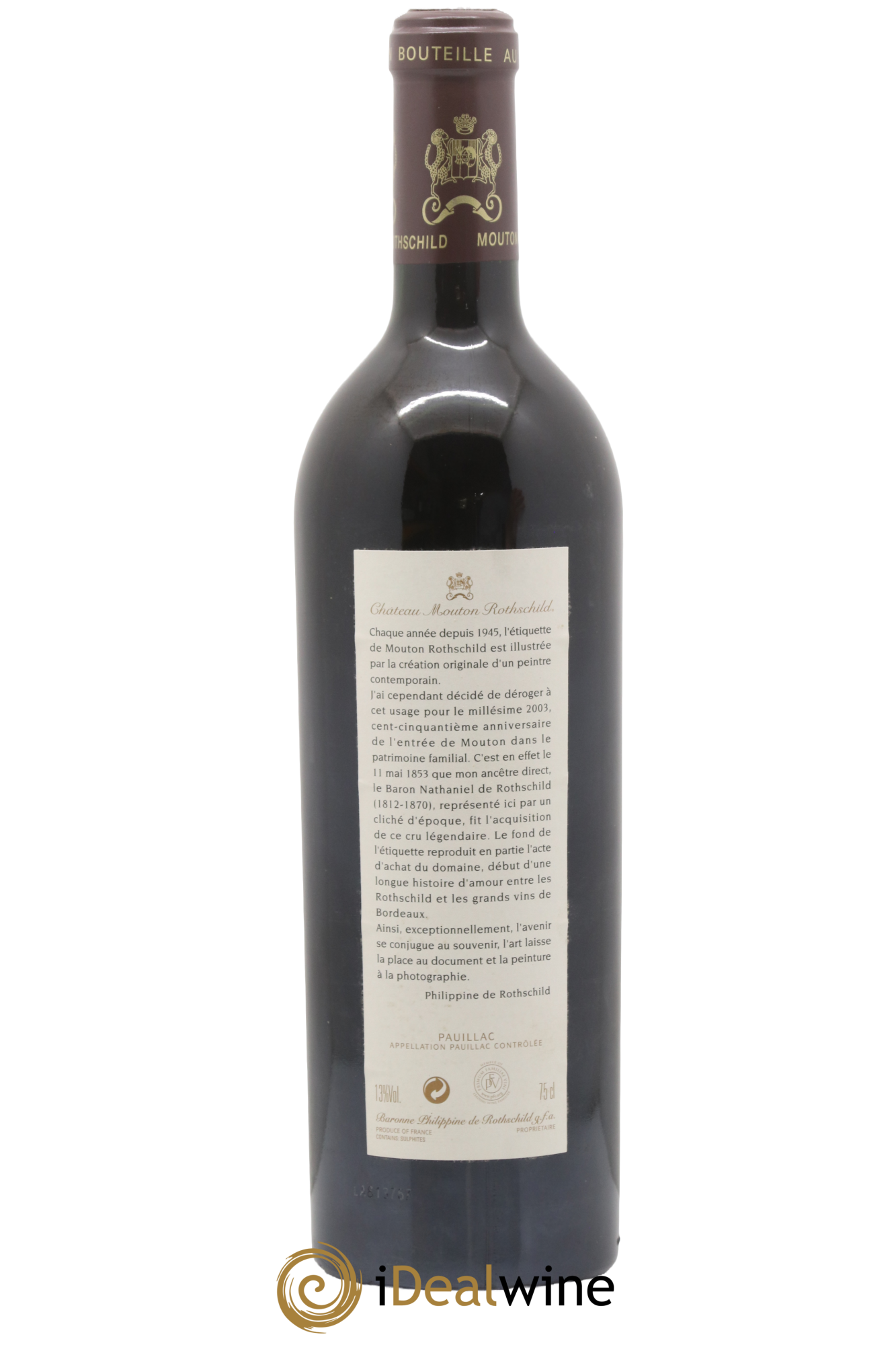 Château Mouton Rothschild 1er Grand Cru Classé 2003 - Lot of 1 bottle - 1