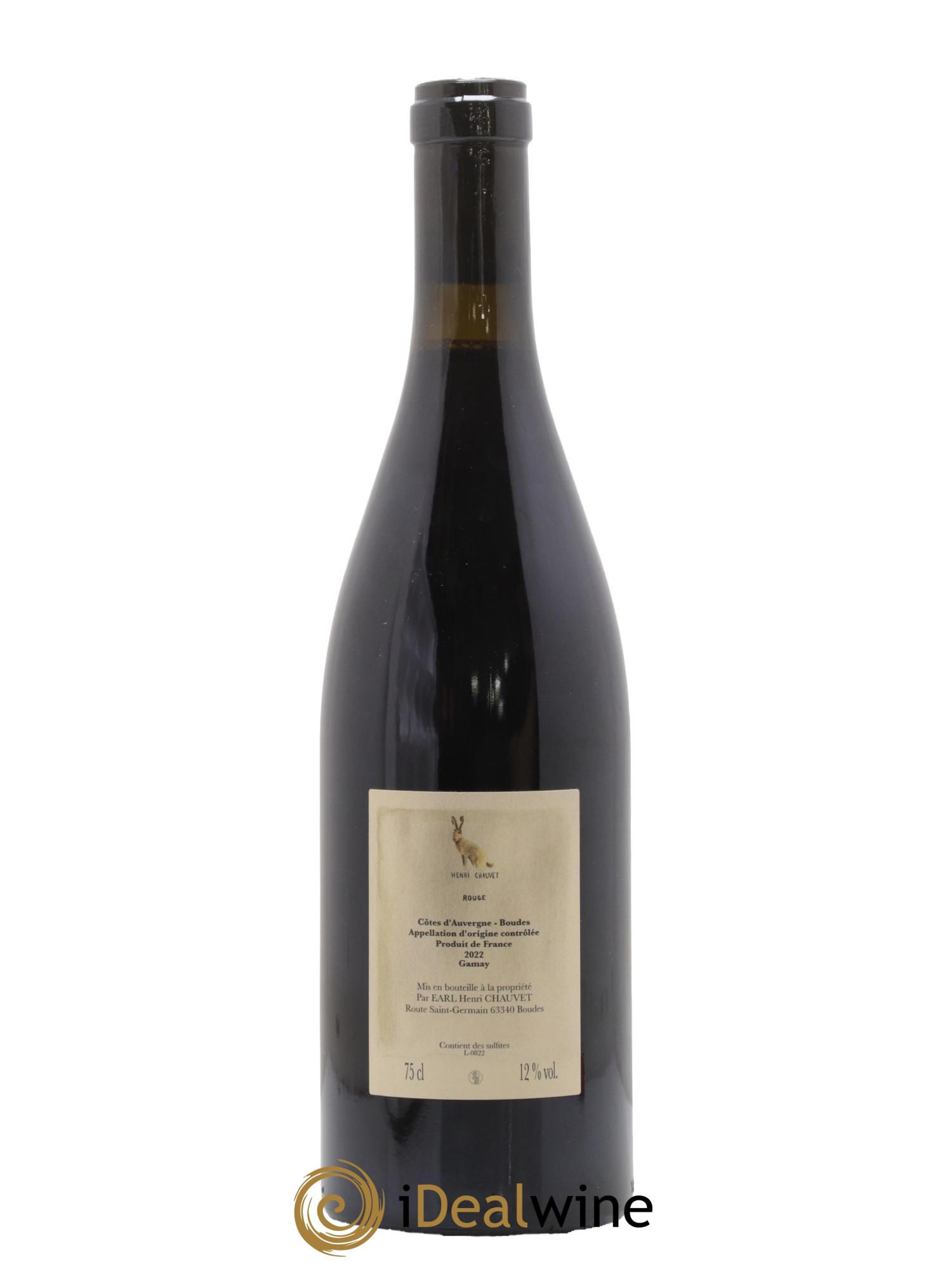 Côtes d'Auvergne Rouge Henri Chauvet 2022 - Lot de 1 bouteille - 0