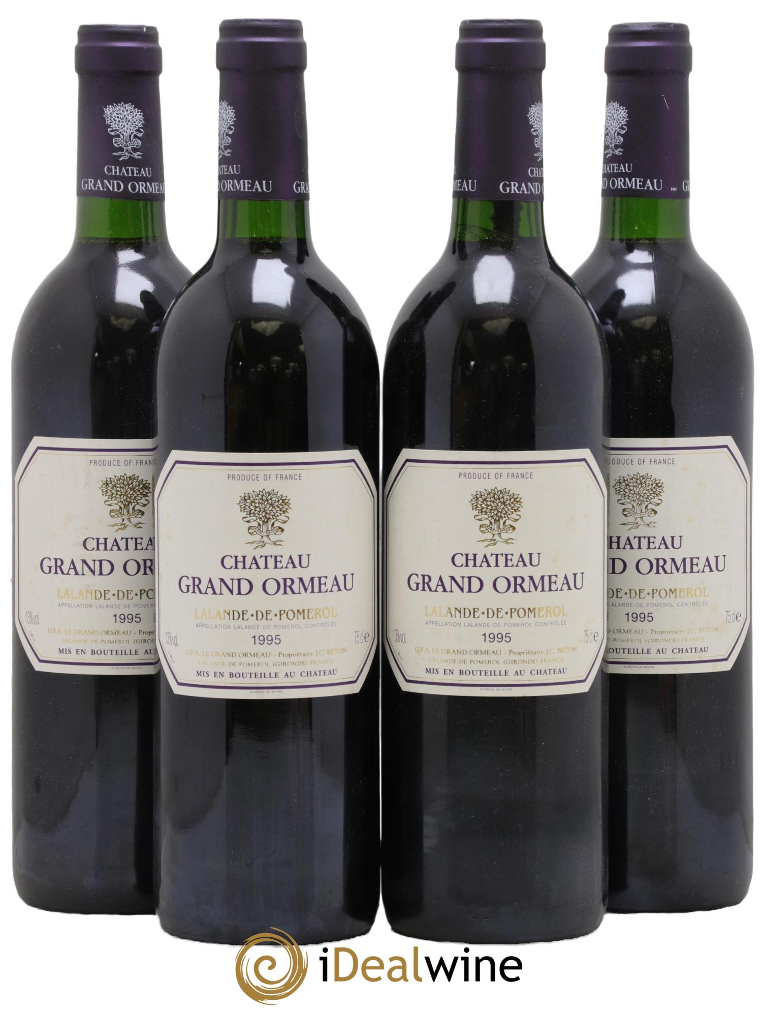 Lalande-de-Pomerol Château Grand Ormeau 1995 - Lot de 4 bouteilles - 0