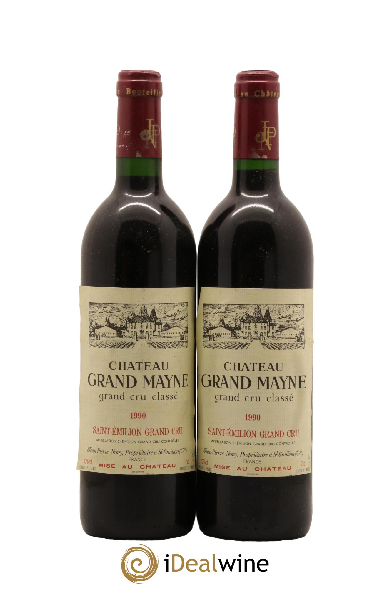 Château Grand Mayne Grand Cru Classé 1990 - Lot de 2 bouteilles - 0