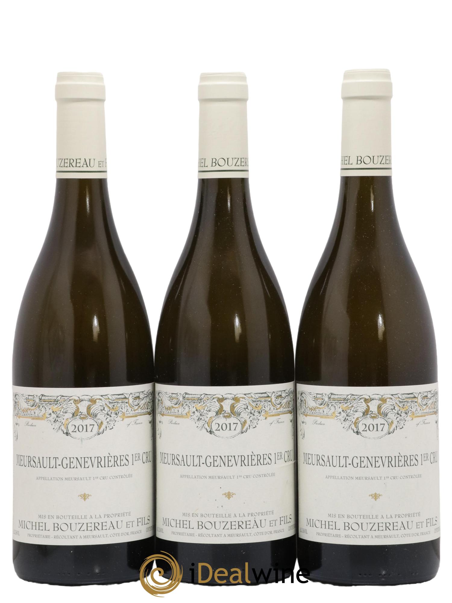 Meursault 1er Cru Les Genevrières Michel Bouzereau et Fils (Domaine) 2017 - Lot de 3 bouteilles - 0