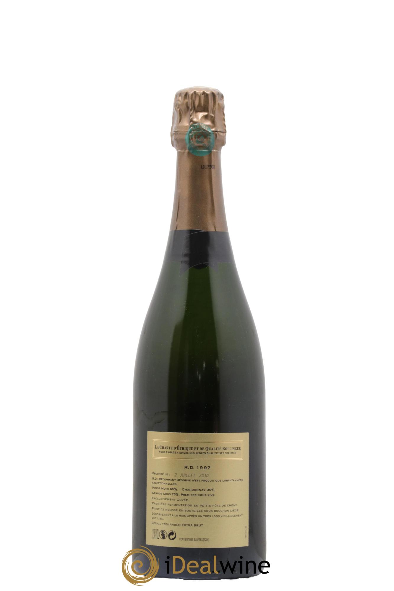 R.D. Extra-Brut Bollinger 1997 - Lot of 1 bottle - 2