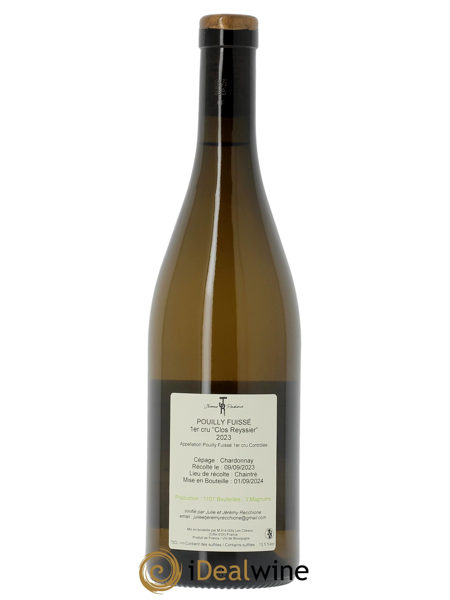 Pouilly Fuissé 1er Cru Clos Reyssier Jéremy Recchione  2023 - Lot of 1 bottle - 1