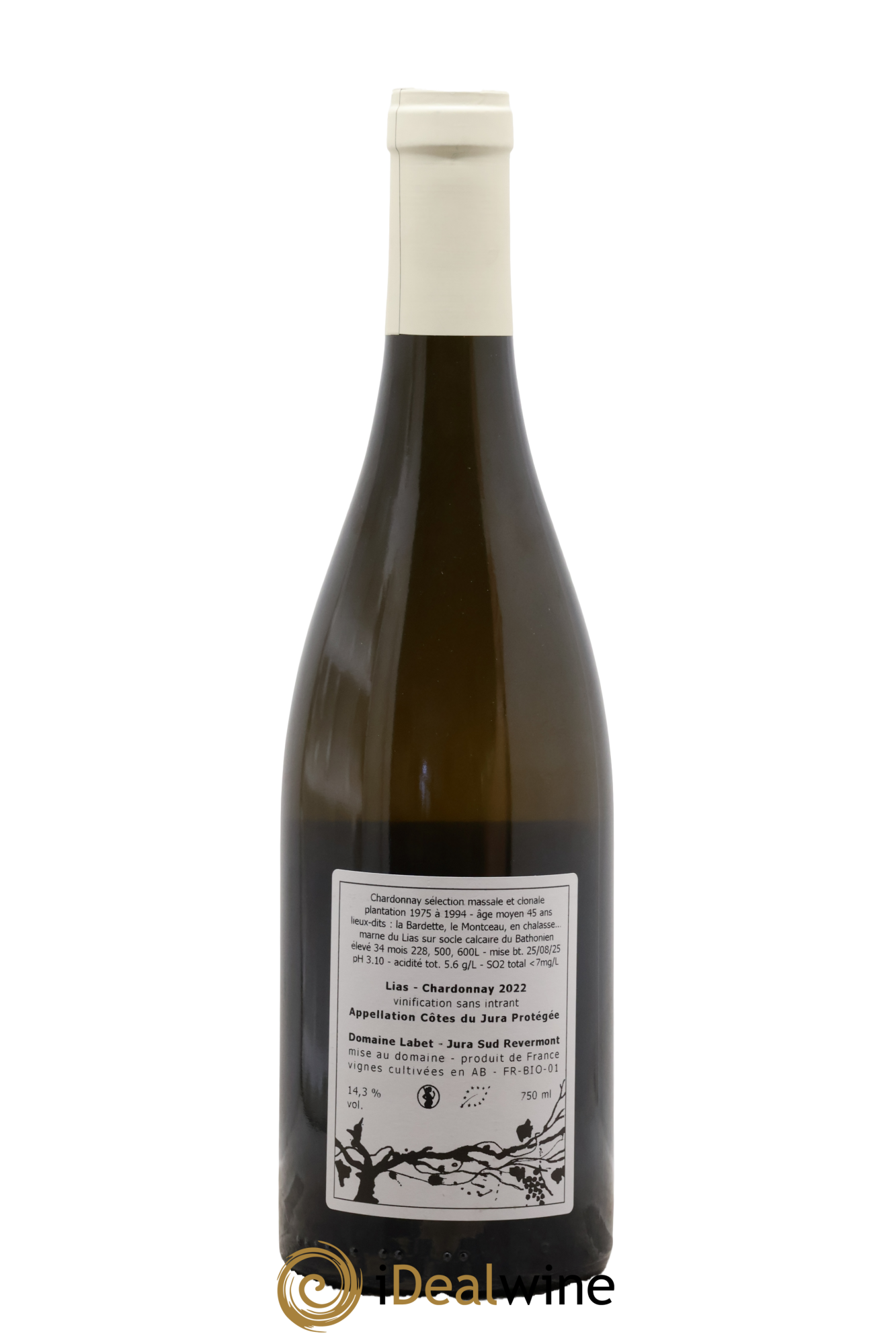 Côtes du Jura Chardonnay Lias Romain - Julien - Charline Labet 2022 - Posten von 1 Flasche - 1