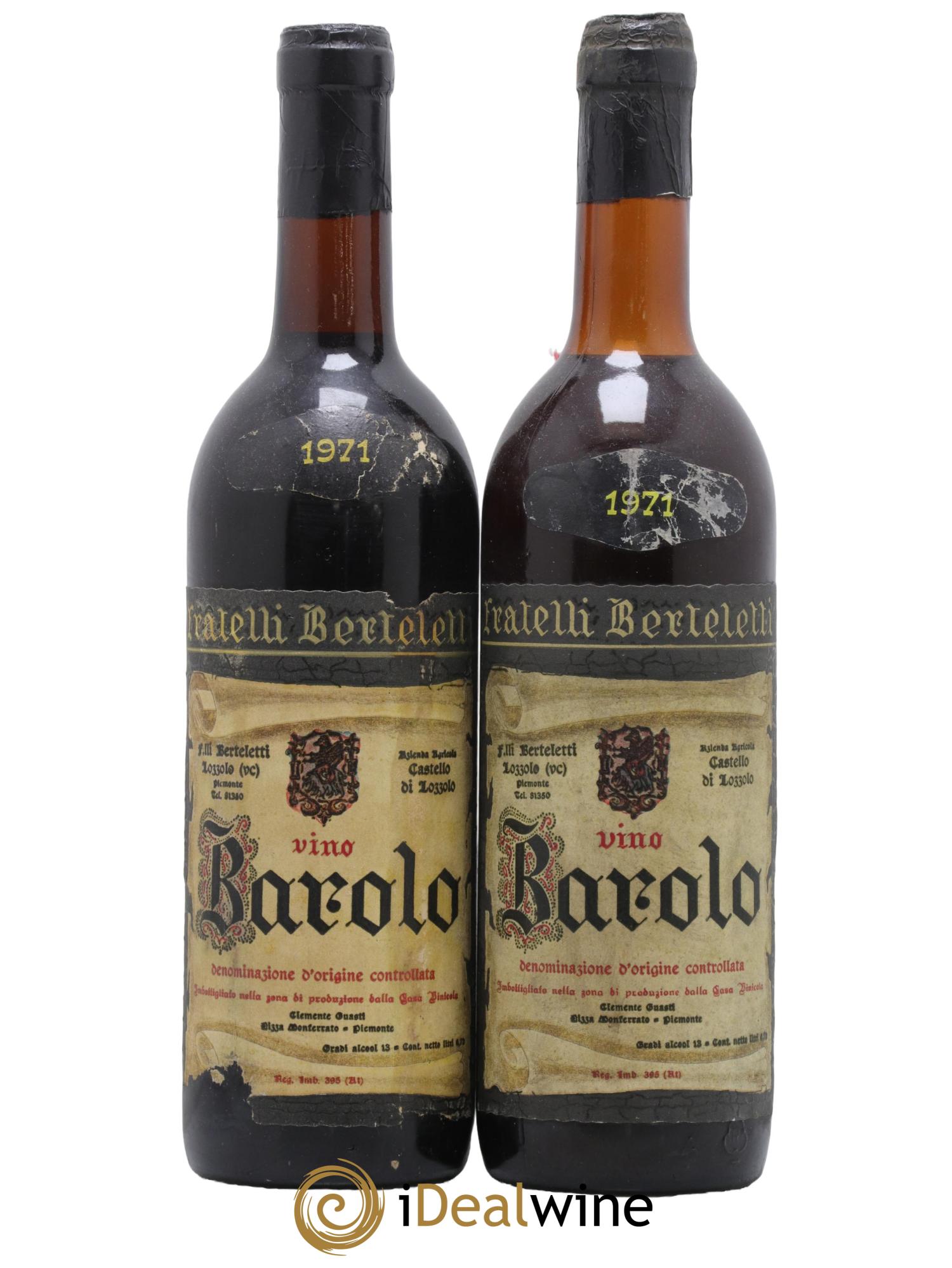Barolo Fratelli Berteletti 1971 - Lot de 2 bouteilles - 0