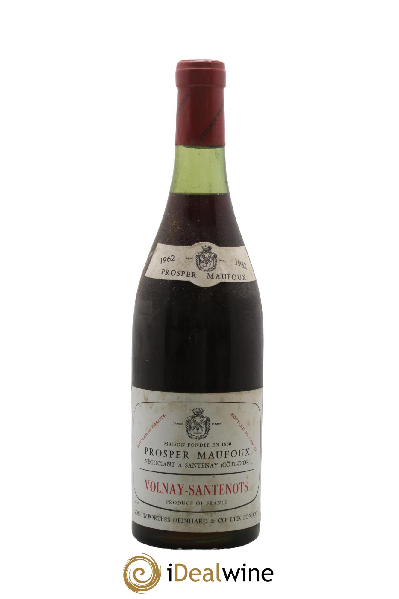 Volnay Santenots Prosper Maufoux 1962 - Lot de 1 bouteille - 0