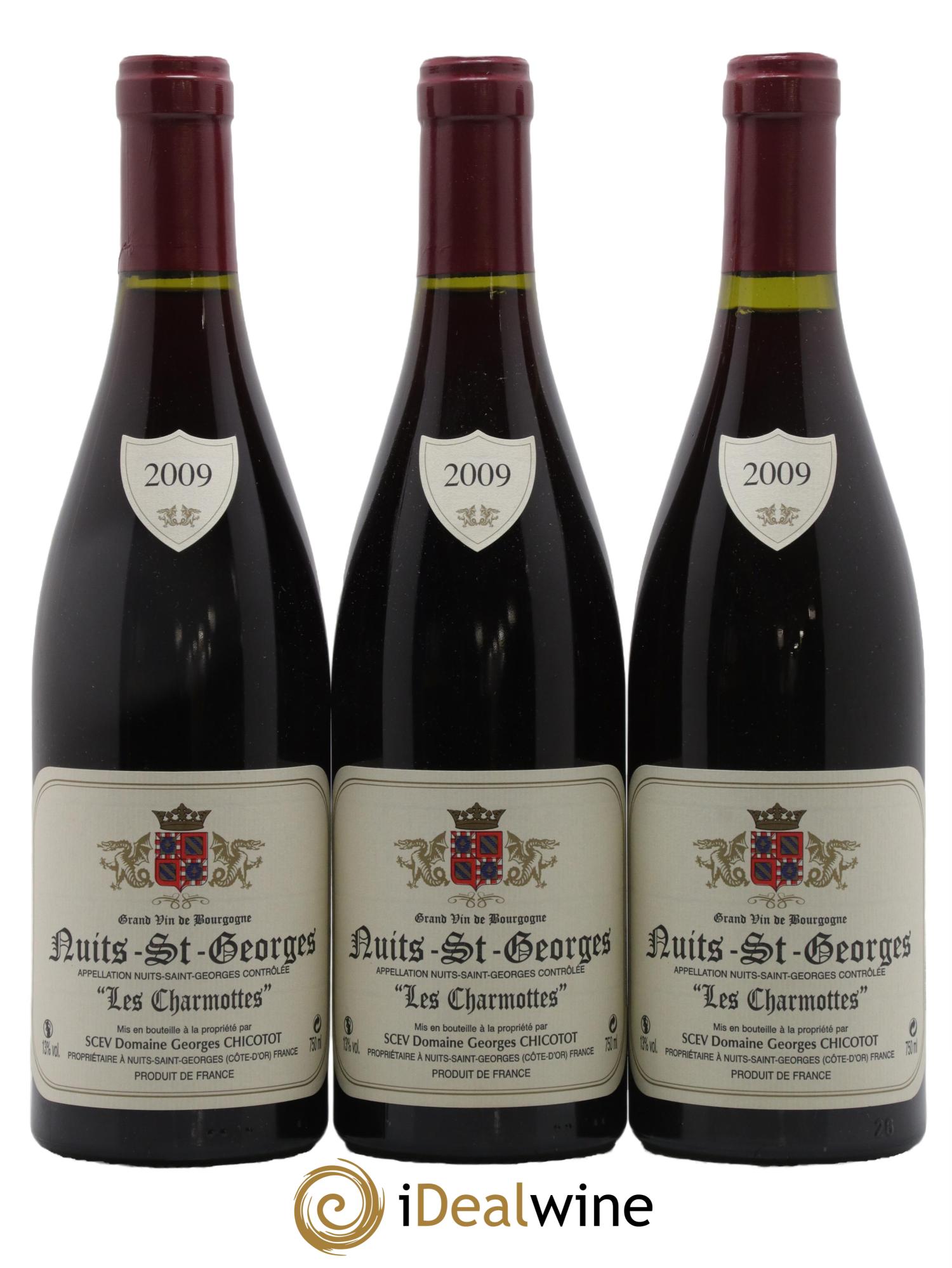 Nuits-Saint-Georges 1er Cru Les Charmottes Domaine Chicotot 2009 - Lot de 3 bouteilles - 0