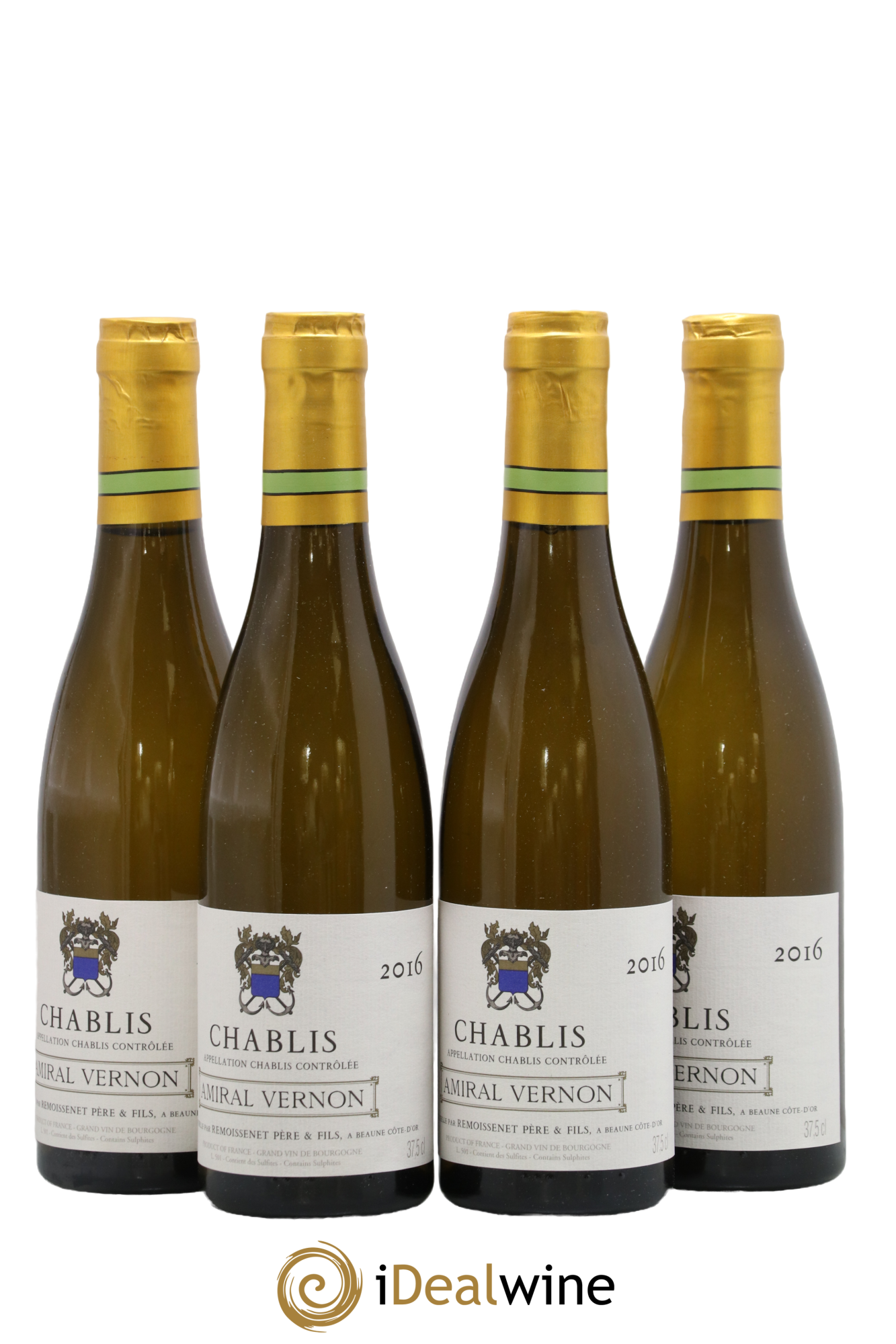 Chablis Amiral Vernon Remoissenet Père et Fils 2016 - Lot de 4 demi bouteilles - 1