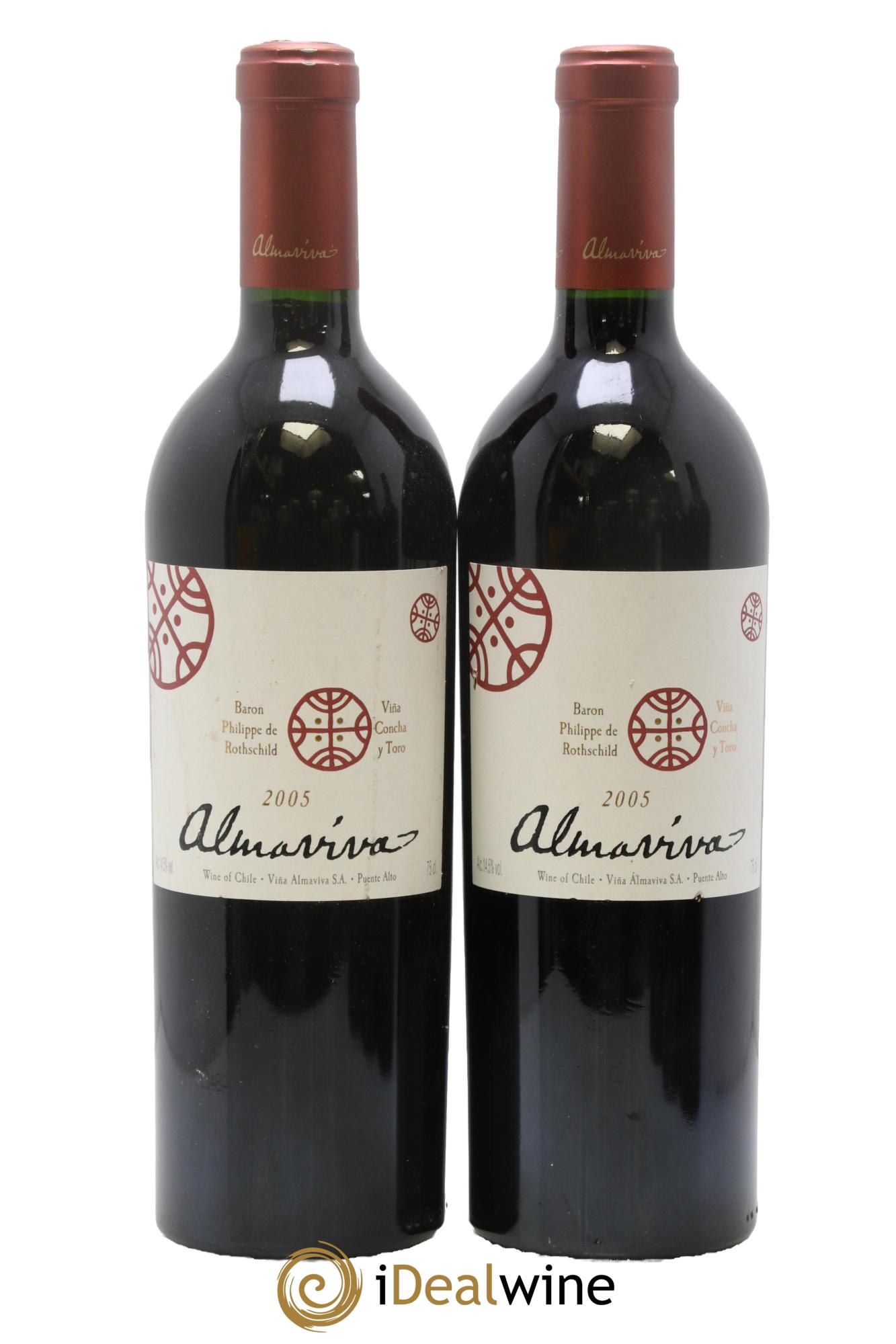 Chili Almaviva Baron P. de Rothschild Concha y Toro 2005 - Lot de 2 bouteilles - 0