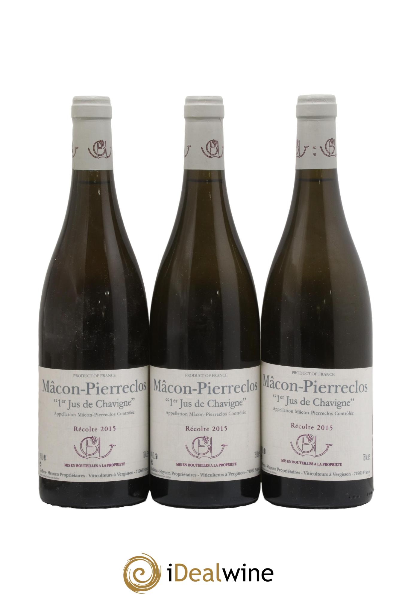 Mâcon Pierreclos 1er Jus de Chavigne Guffens-Heynen 2015 - Lotto di 3 bottiglie - 0