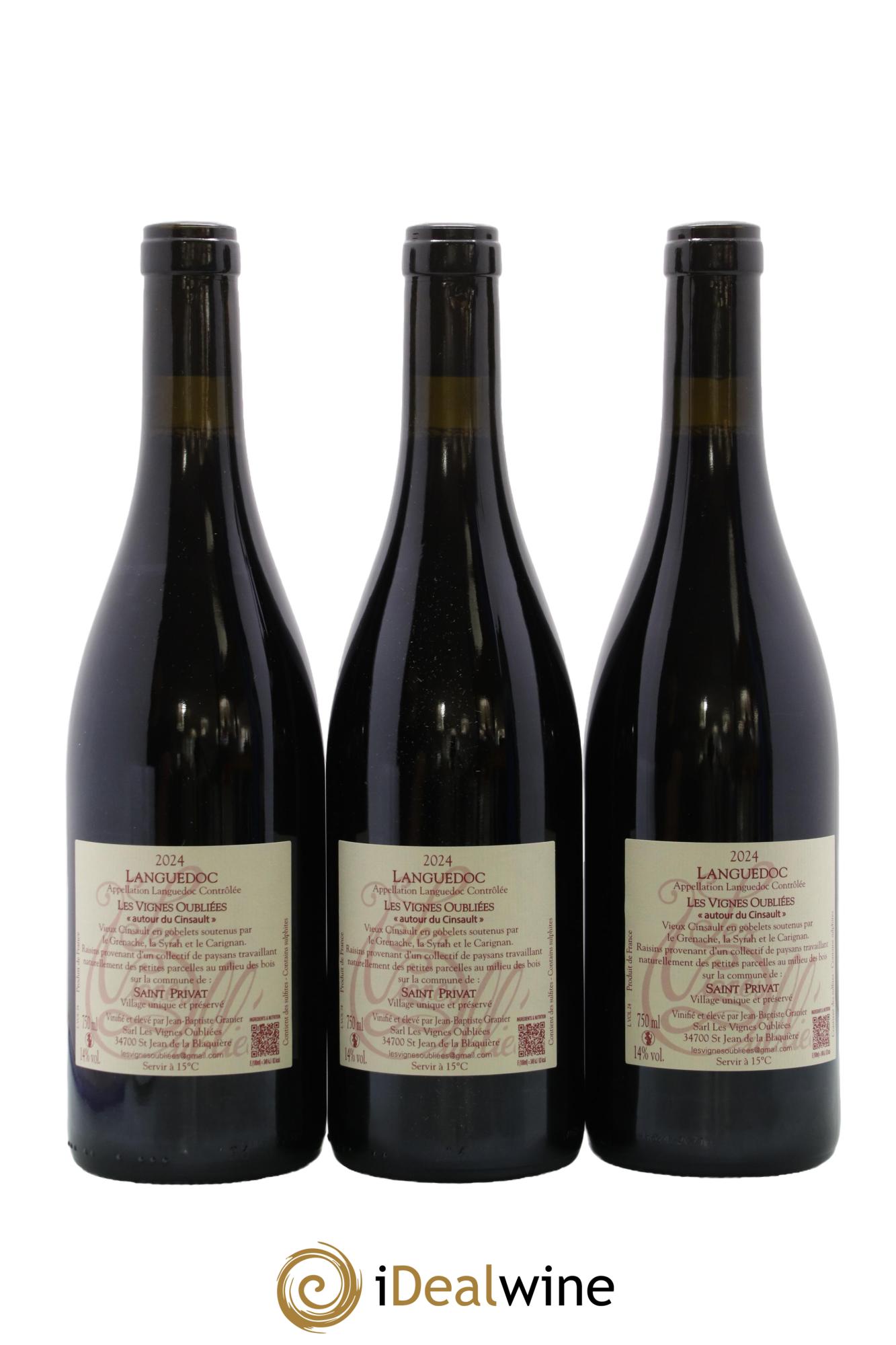 Languedoc Les Vignes Oubliées Autour du Cinsault Jean-Baptiste Granier 2024 - Lot de 3 bouteilles - 1