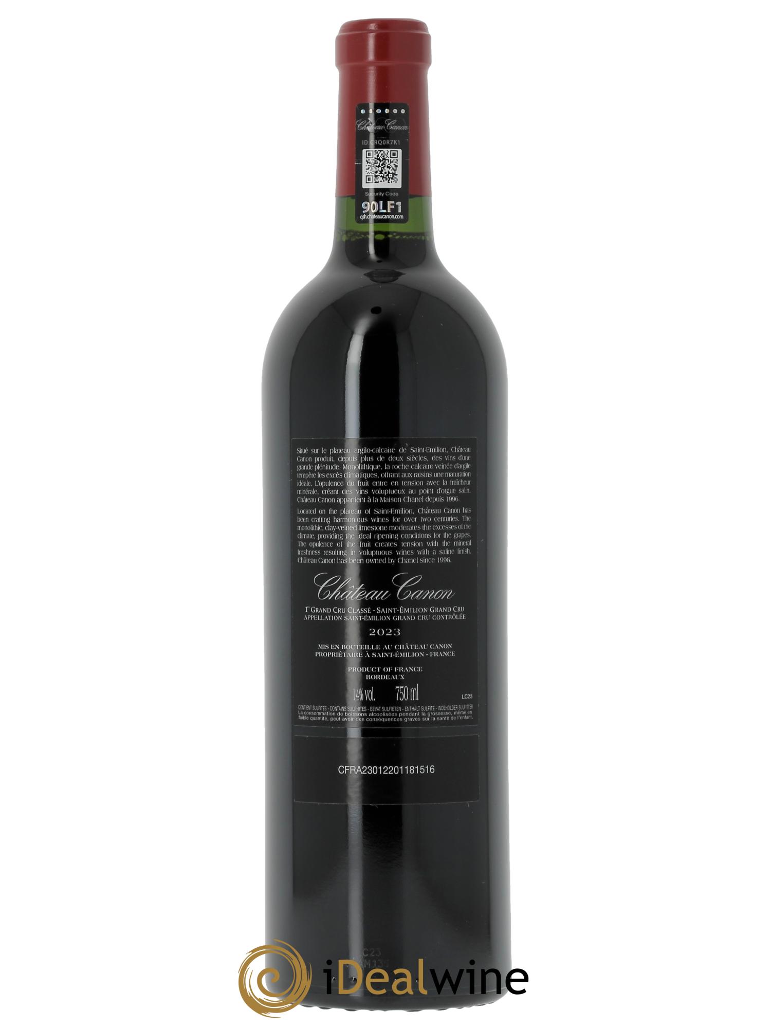 Château Canon 1er Grand Cru Classé B (CBO à partir de 3 bts) 2023 - Lot de 1 bouteille - 1