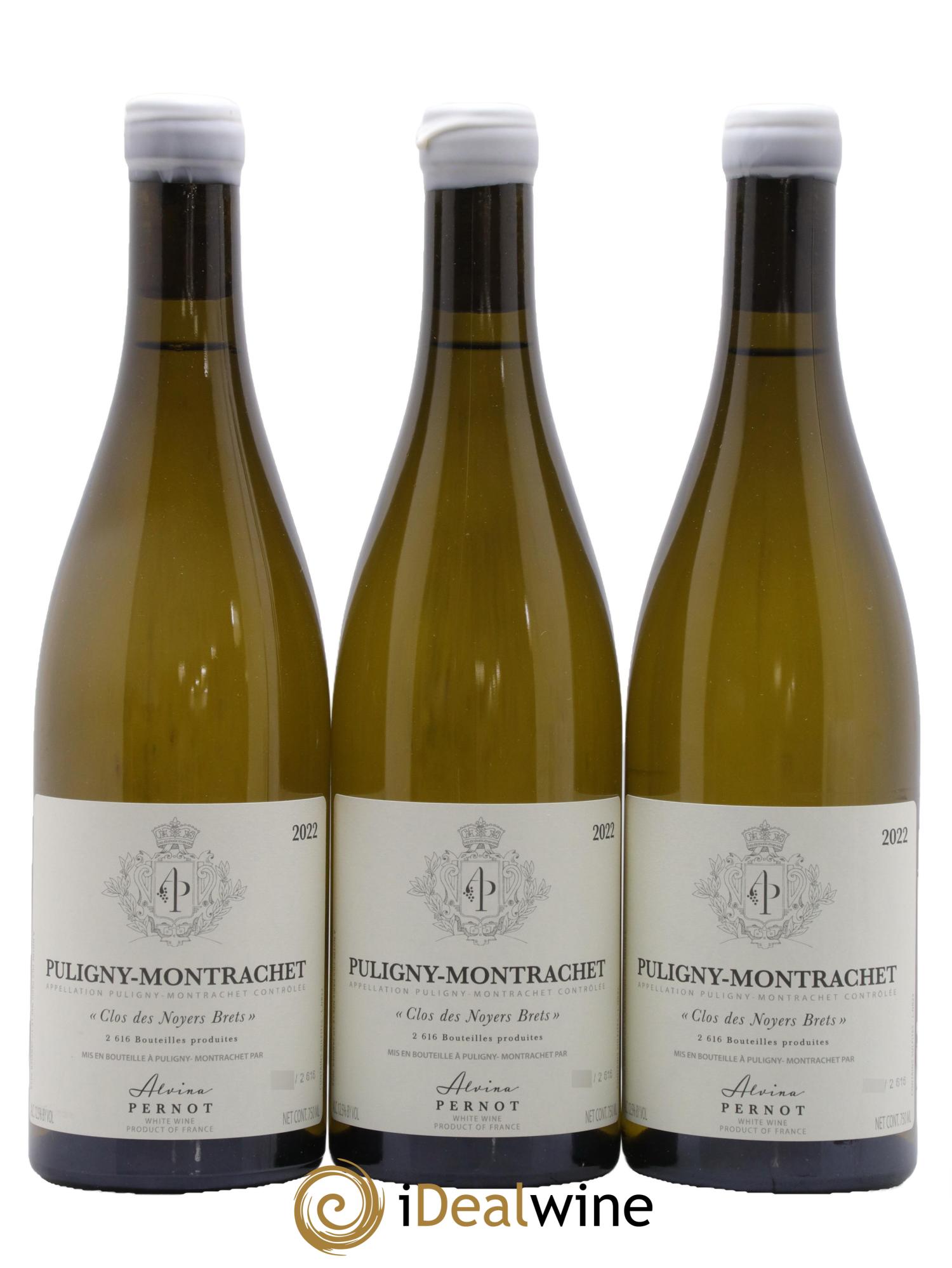 Puligny-Montrachet Clos Des Noyers Brets Pernot Alvina 2022 - Lot de 3 bouteilles - 0