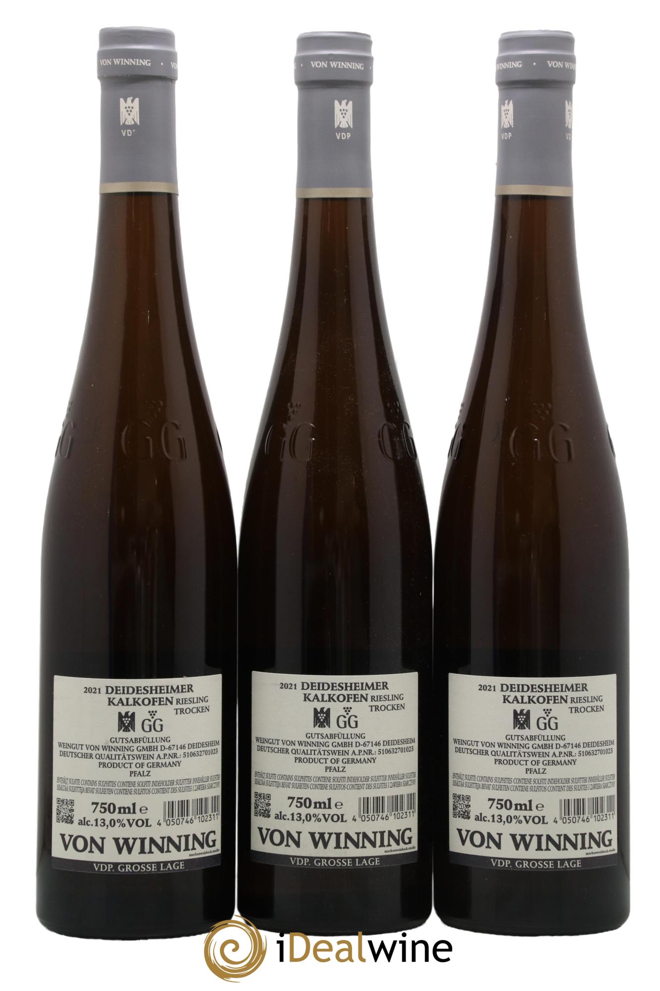 Allemagne Pfalz Riesling Deidesheimer Kalkofen GG Von Winning 2021 - Posten von 3 Flaschen - 1