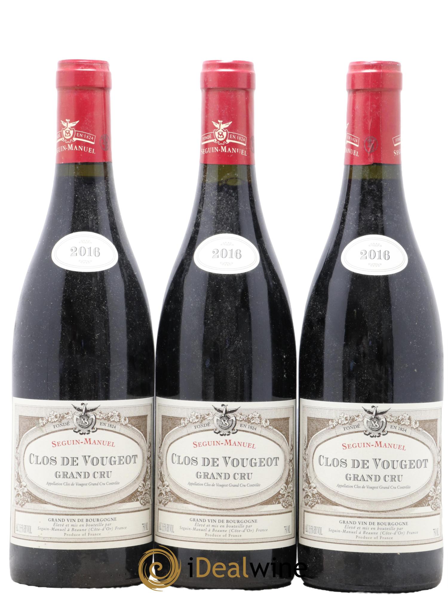 Clos de Vougeot Grand Cru Seguin-Manuel 2016 - Posten von 3 Flaschen - 0