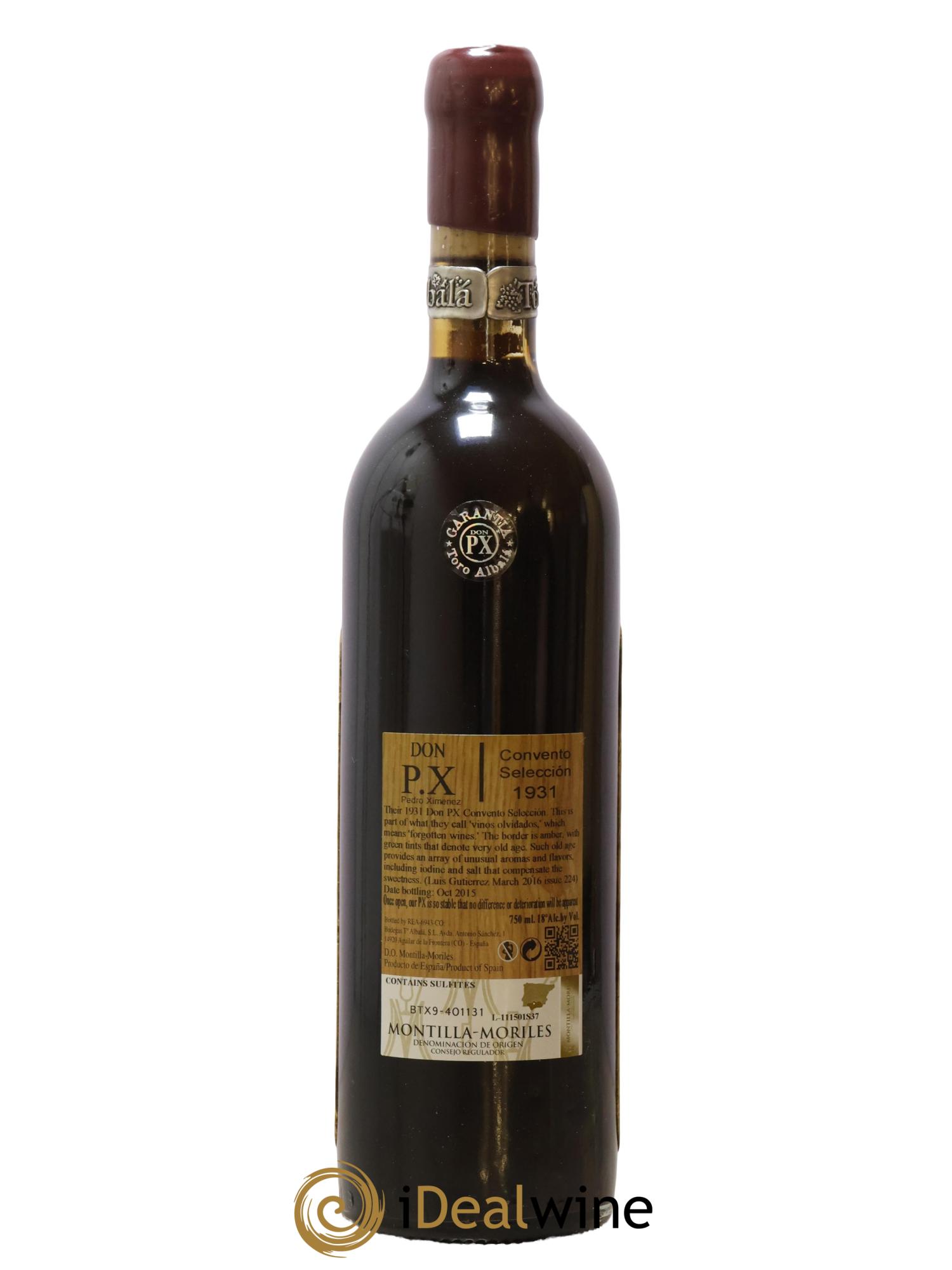 Montilla Moriles Don PX Convento Seleccion Toro Albala  1931 - Lot of 1 bottle - 2