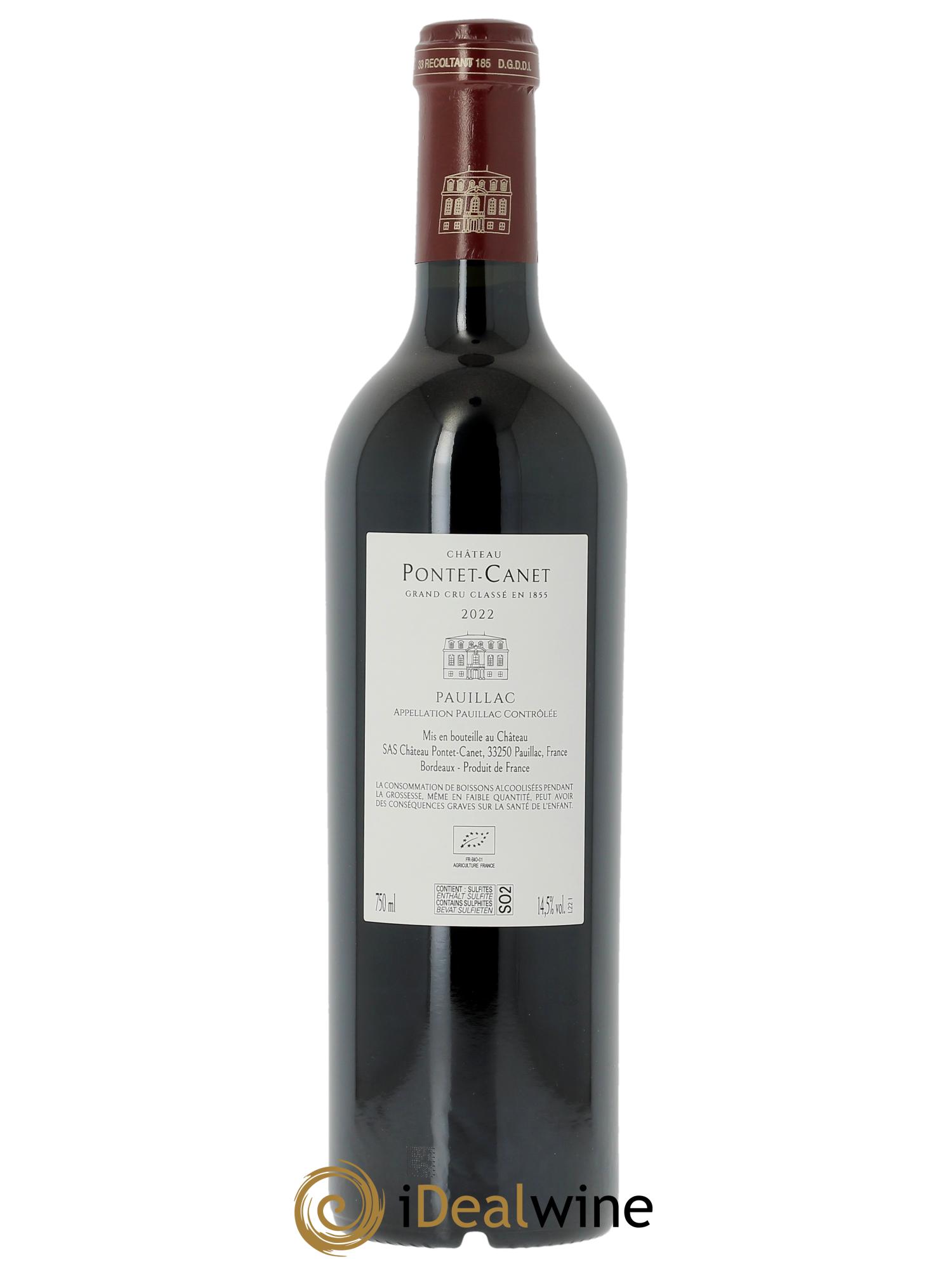 Château Pontet Canet 5ème Grand Cru Classé (CBO à partir de 6 bts) 2022 - Lot de 1 bouteille - 1