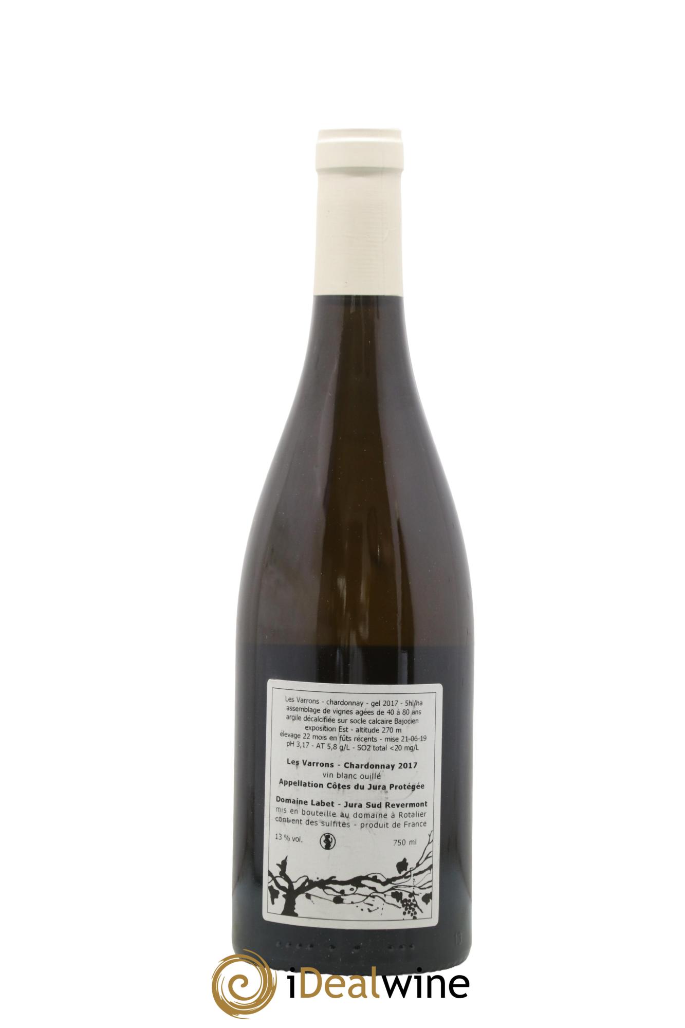 Côtes du Jura Chardonnay Les Varrons Romain - Julien  - Charline Labet 2017 - Lot de 1 bouteille - 1
