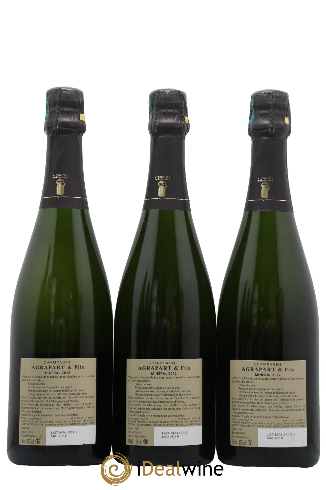 Minéral Blanc de Blancs  Extra-Brut Agrapart & Fils 2012 - Lot of 3 bottles - 1