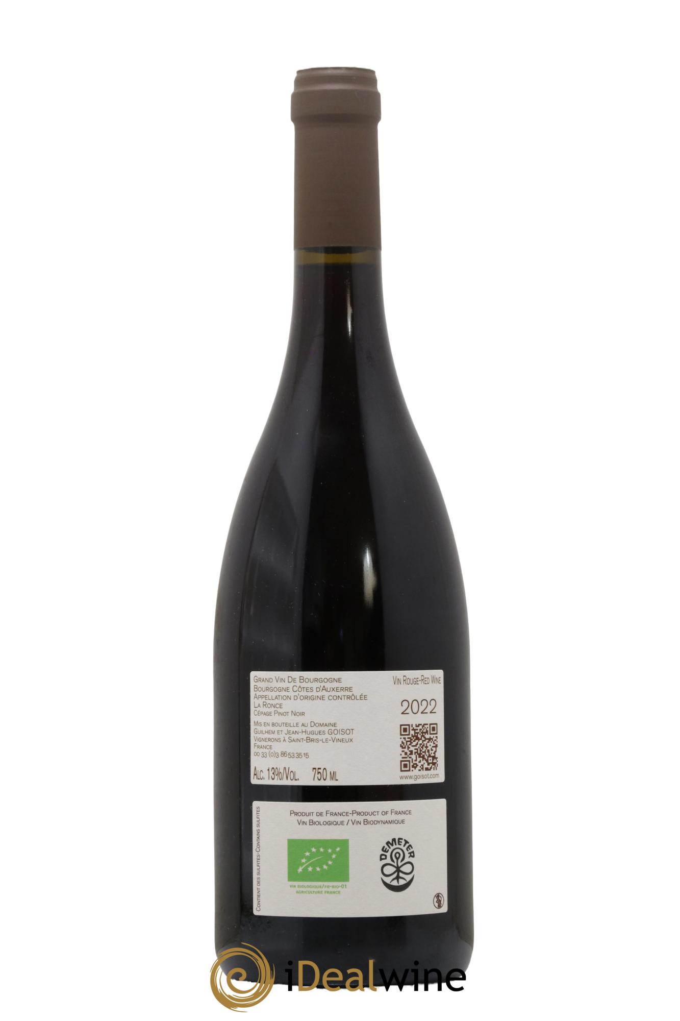 Bourgogne Côtes d'Auxerre La Ronce Goisot 2022 - Lot of 1 bottle - 1