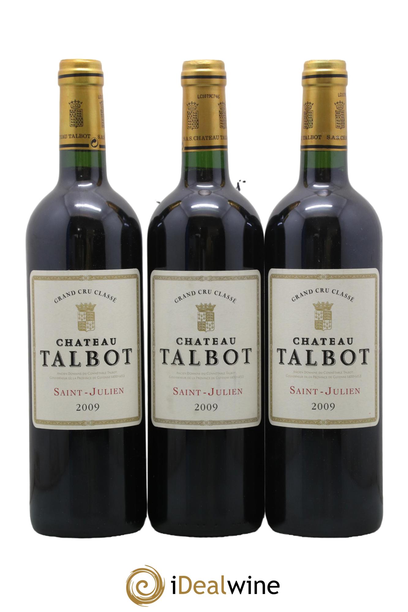 Château Talbot 4ème Grand Cru Classé 2009 - Posten von 3 Flaschen - 0