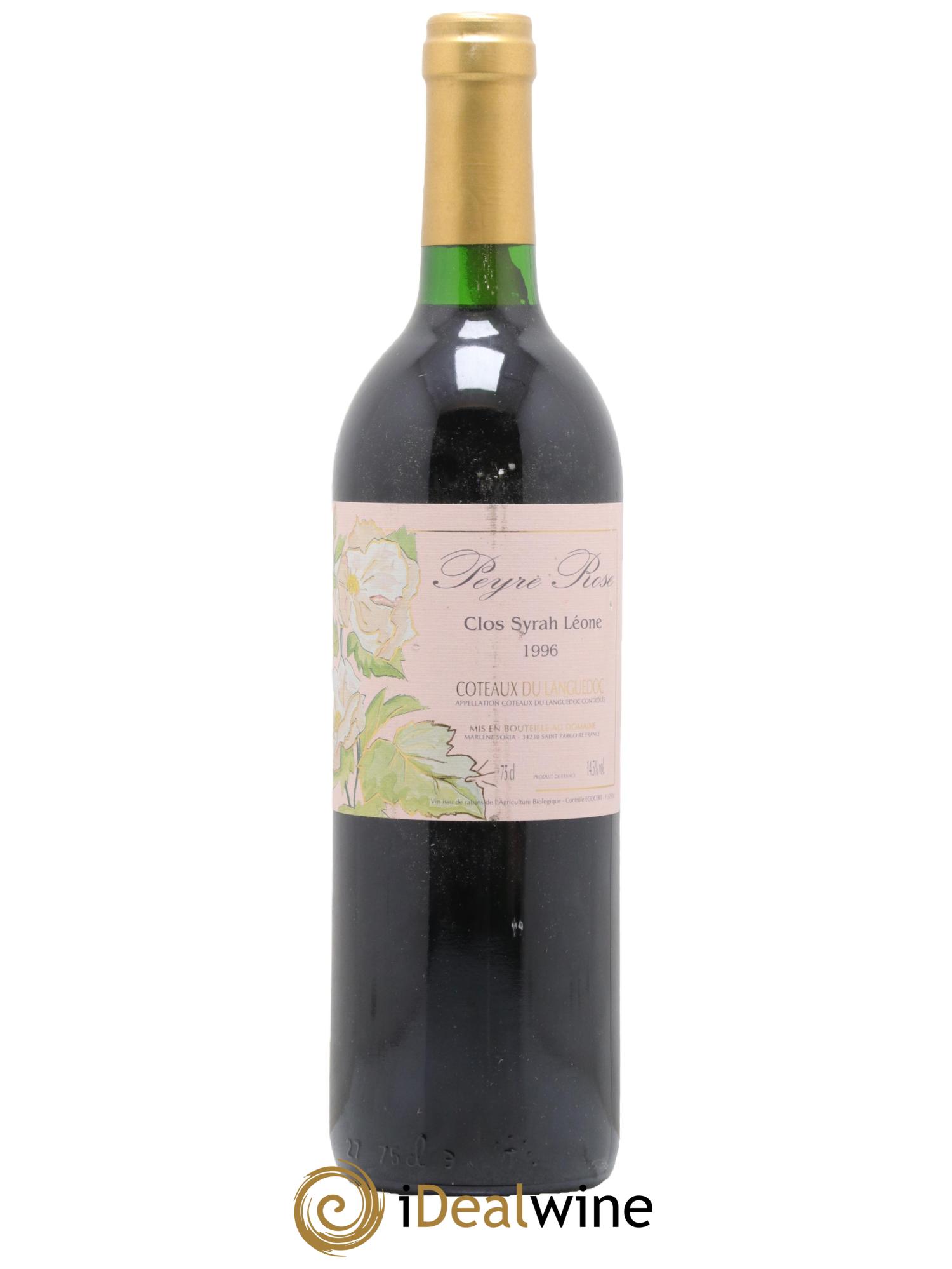 Coteaux du Languedoc Domaine Peyre Rose Belle Léone (anciennement Syrah Léone) Marlène Soria 1996 - Lot de 1 bouteille - 0