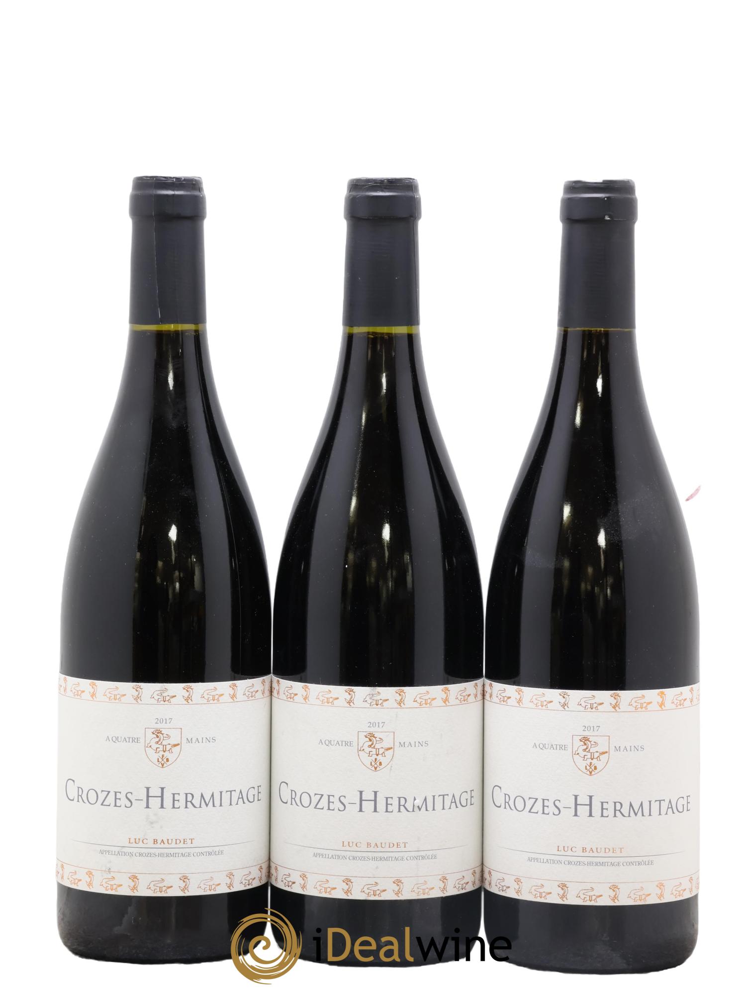 Crozes-Hermitage A Quatre Mains Luc Baudet 2017 - Posten von 3 Flaschen - 0