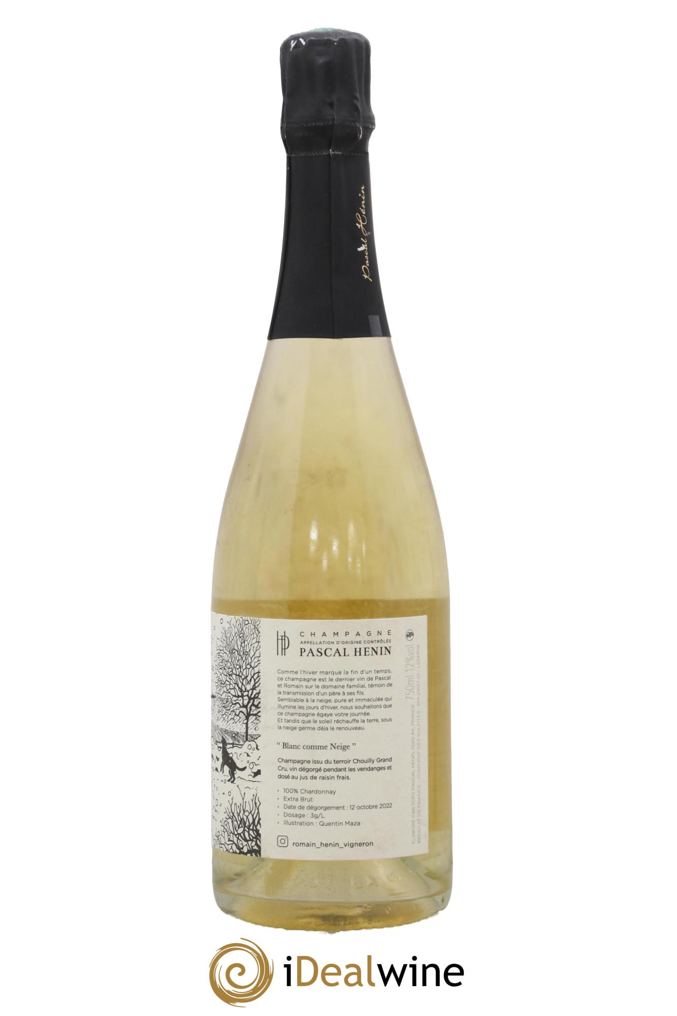 Blanc Comme Neige Pascal Henin - Romain Henin - Lot de 1 bouteille - 1