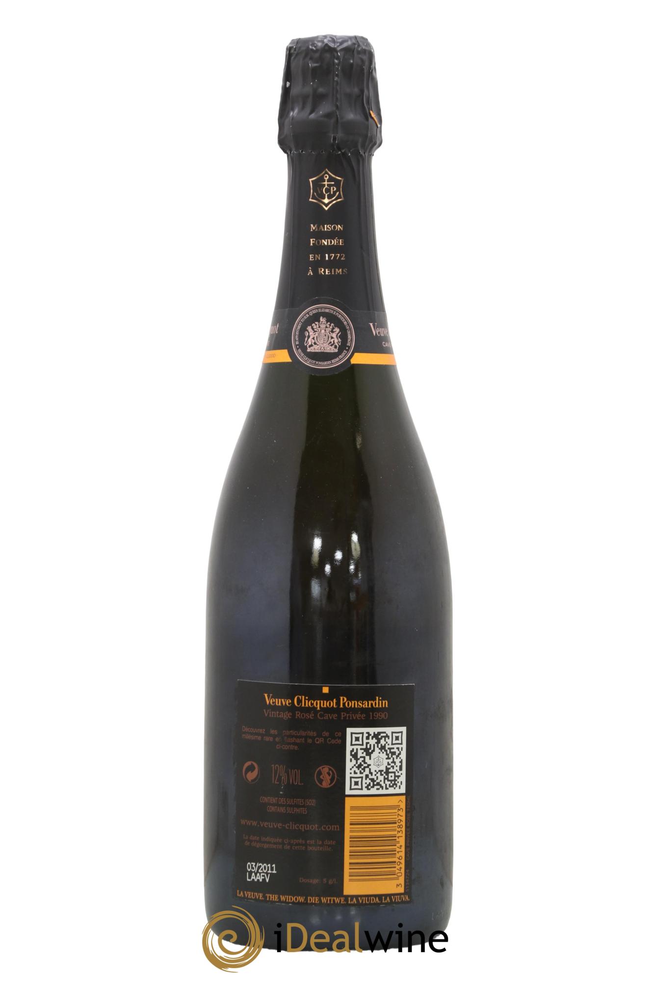 Vintage Cave privée Rosé Brut Veuve Clicquot 1990 - Lot of 1 bottle - 1