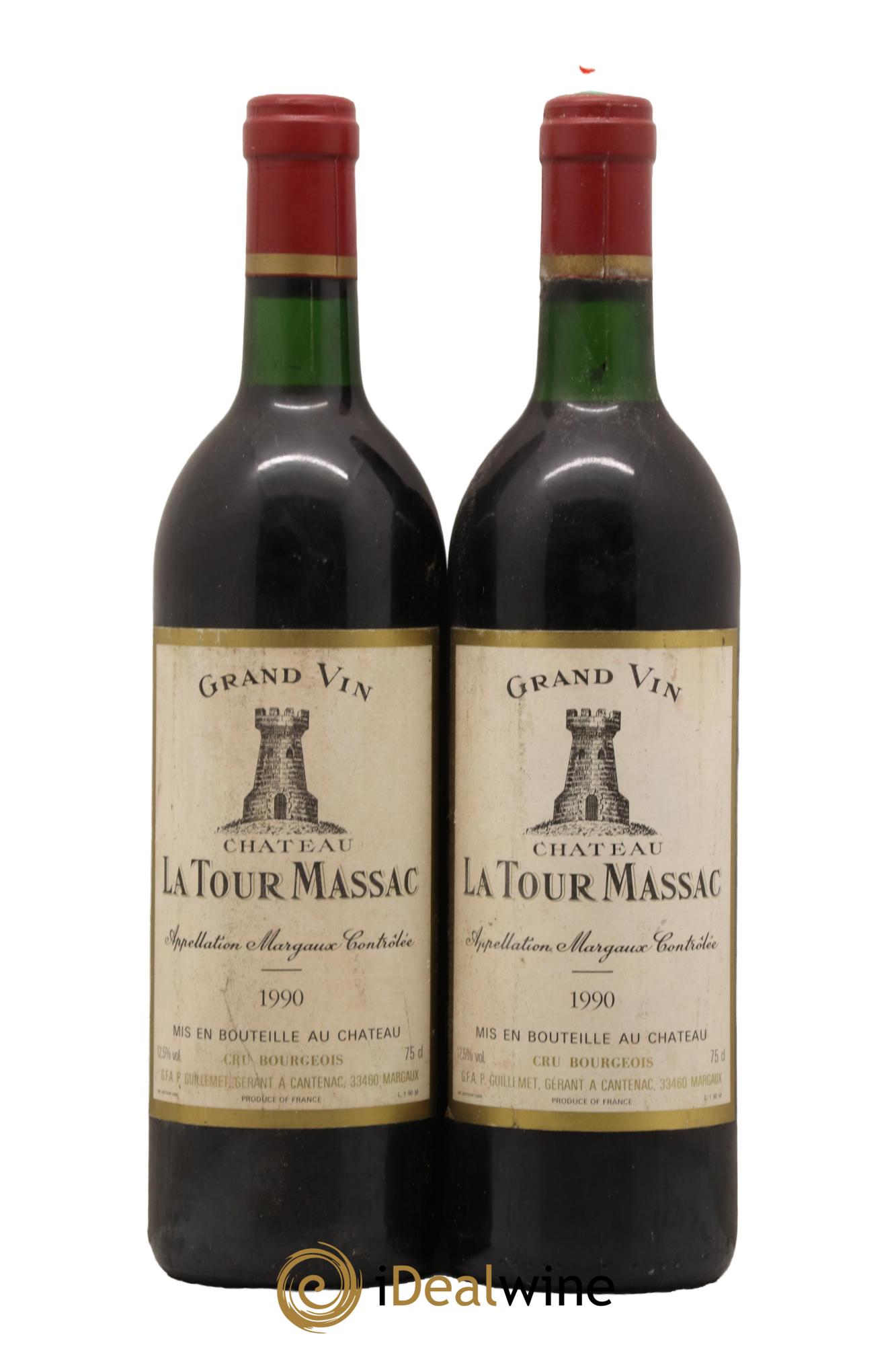 Bordeaux Margaux Chateau Tour Massac 1990 - Lot de 2 bouteilles - 0