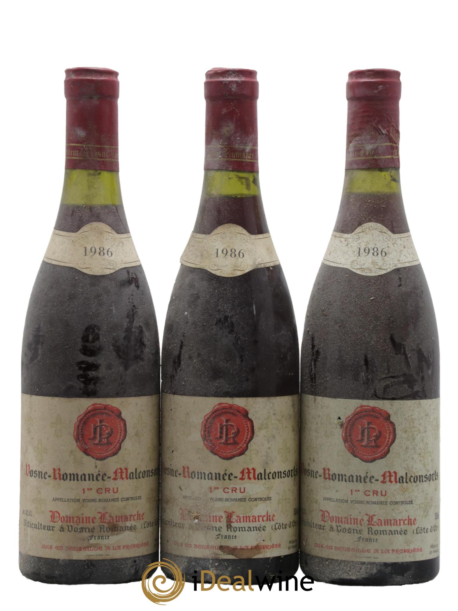 Vosne-Romanée 1er Cru Les Malconsorts Lamarche (Domaine) 1986 - Lot de 3 bouteilles - 0