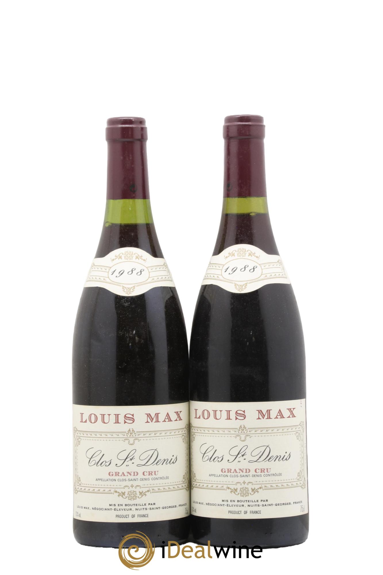 Clos Saint-Denis Grand Cru Louis Max 1988 - Lot de 2 bouteilles - 0
