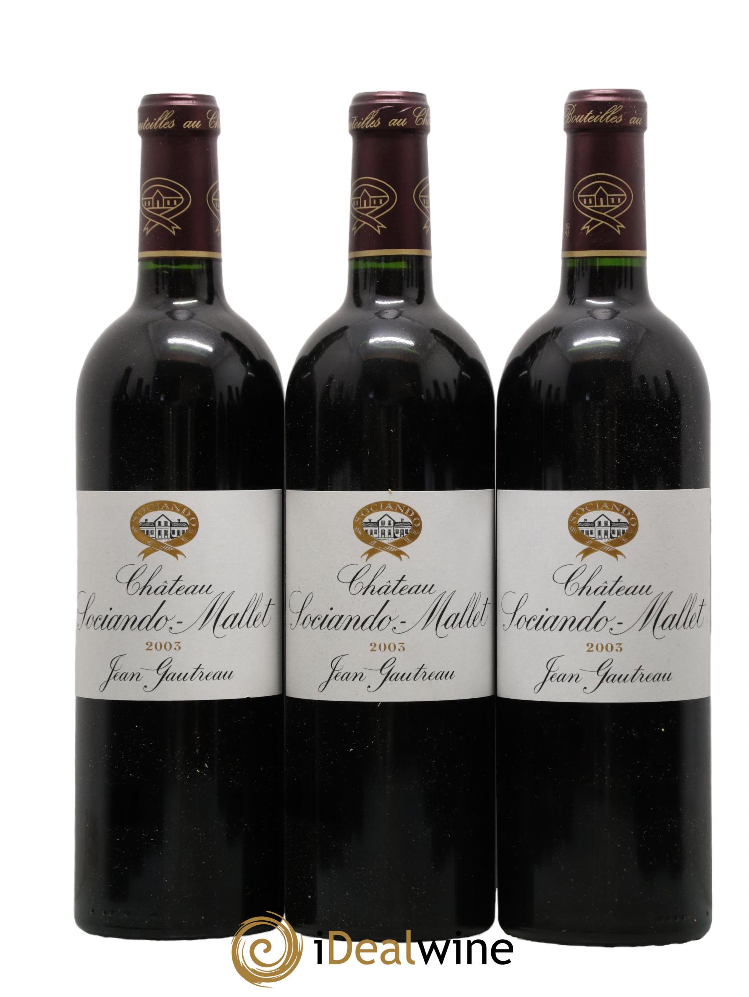 Château Sociando Mallet 2003 - Lot de 12 bouteilles - 1