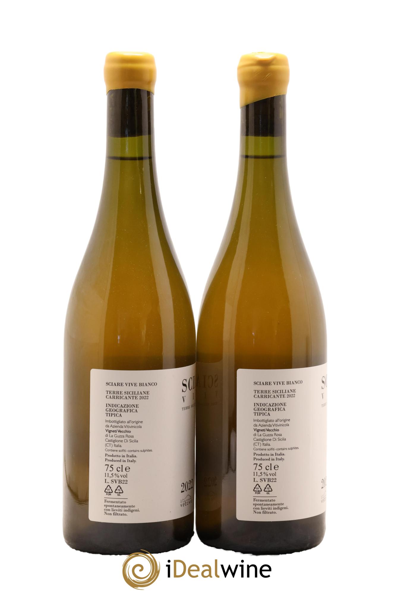 Italie Terre Siciliane Carricante IGT Sciare Vive Vigneti Vecchio 2022 - Lot de 2 bouteilles - 1