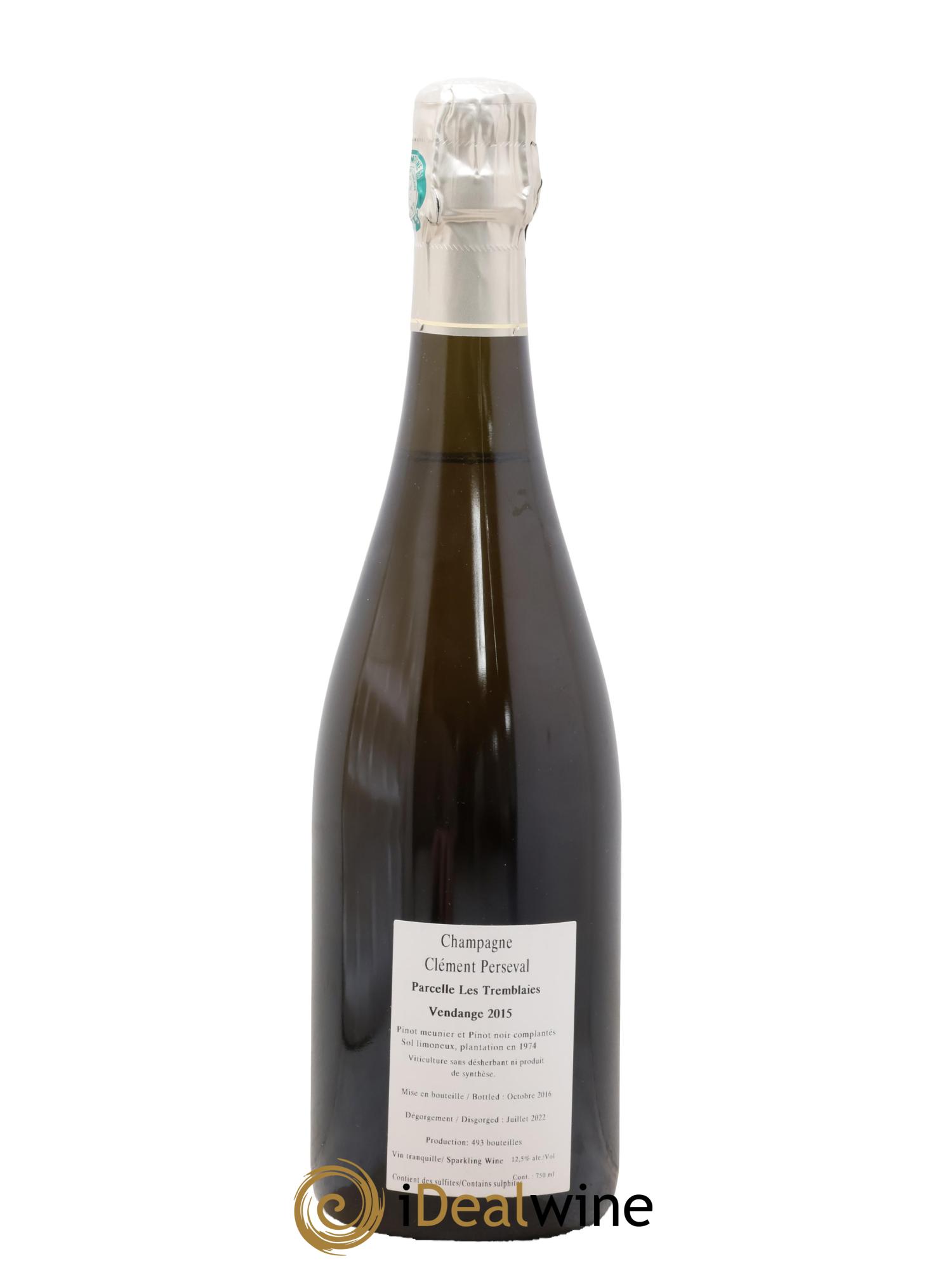 Champagne Premier Cru Blanc de Noirs Extra-Brut Les Tremblaies Clément Perseval - Lot de 1 bouteille - 1