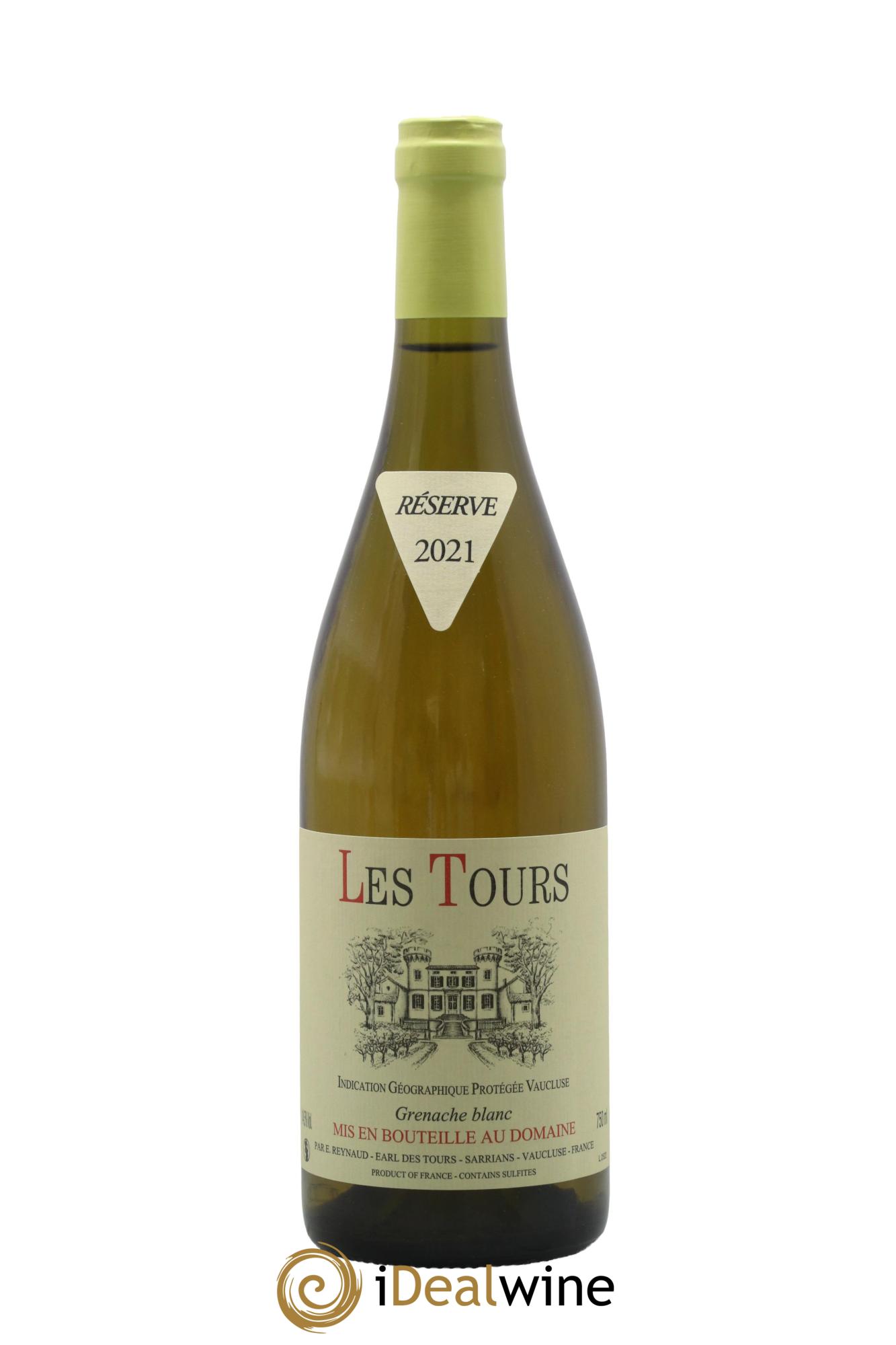 IGP Vaucluse (Vin de Pays de Vaucluse) Les Tours Grenache Blanc Emmanuel Reynaud 2021 - Lot de 1 bouteille - 0