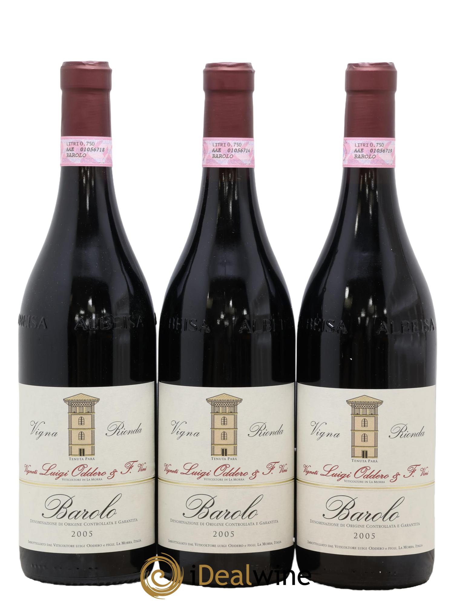 Barolo DOCG Vigna Rionda Luigi Oddero & F. 2005 - Lot of 3 bottles - 0