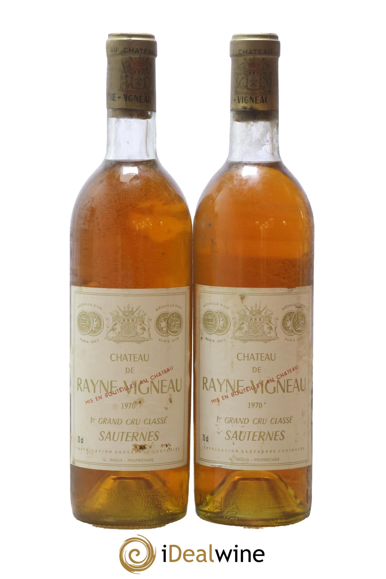 Château de Rayne Vigneau 1er Grand Cru Classé 1970 - Lot of 2 bottles - 0