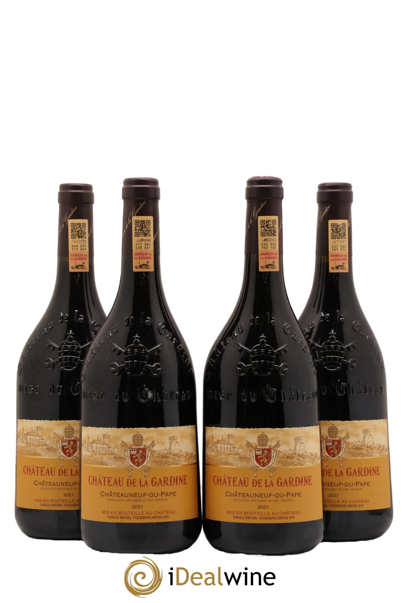 Châteauneuf-du-Pape Château de La Gardine Famille Brunel 2021 - Lot de 4 bouteilles - 0