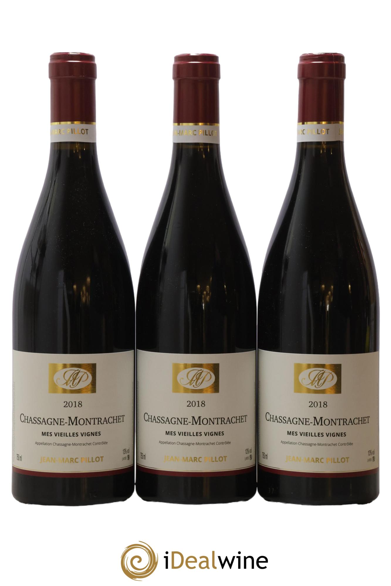 Chassagne-Montrachet Vieilles Vignes Jean-Marc Pillot et Fils (Domaine)  2018 - Lotto di 3 bottiglie - 0