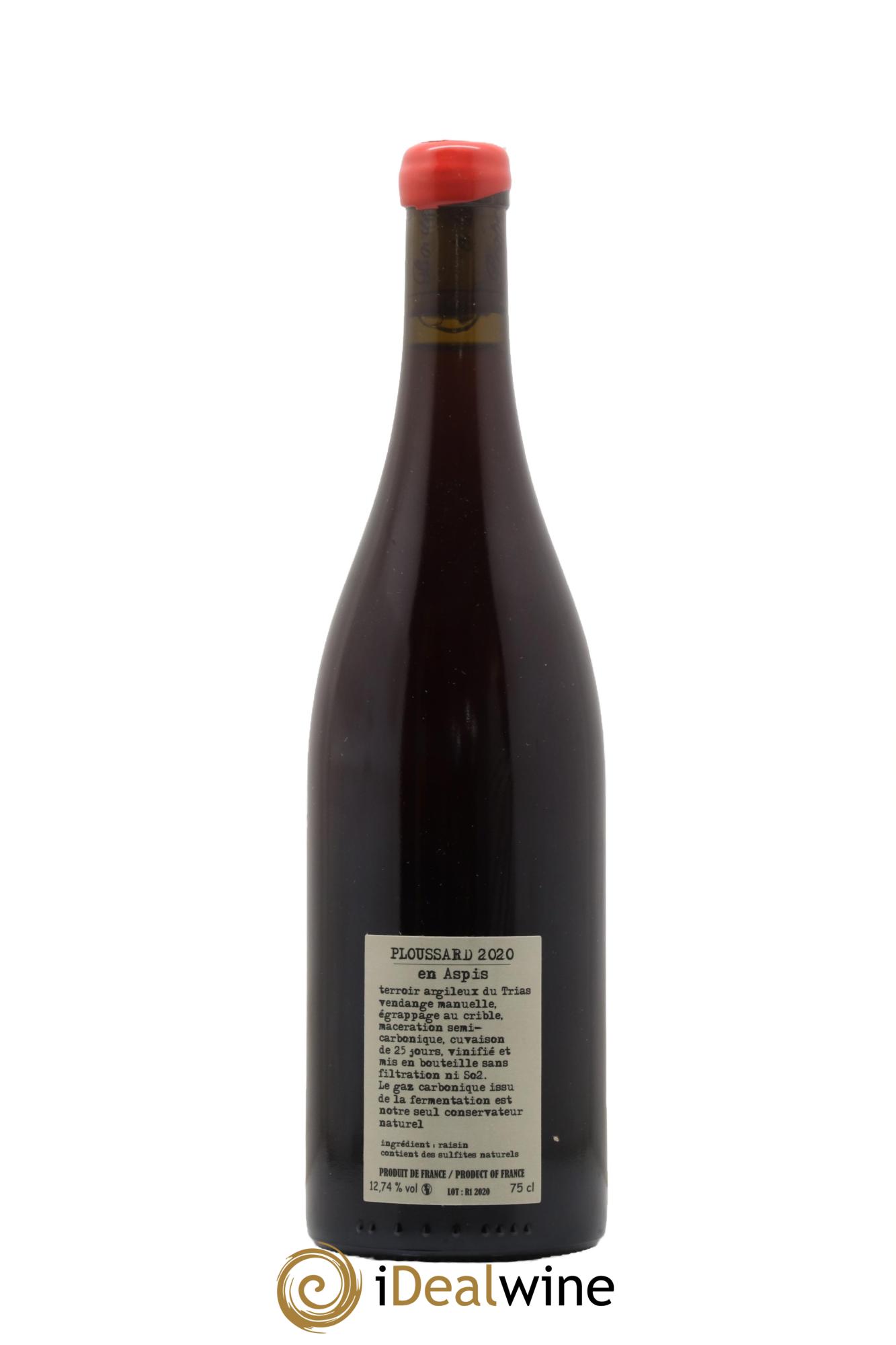 Arbois-Pupillin Ploussard En Aspis Adeline Houillon & Renaud Bruyère 2020 - Lot de 1 bouteille - 1