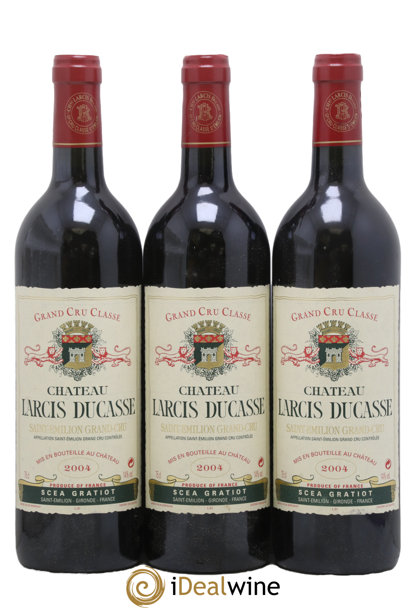 Château Larcis Ducasse 1er Grand Cru Classé B 2004 - Lot de 3 bouteilles - 0